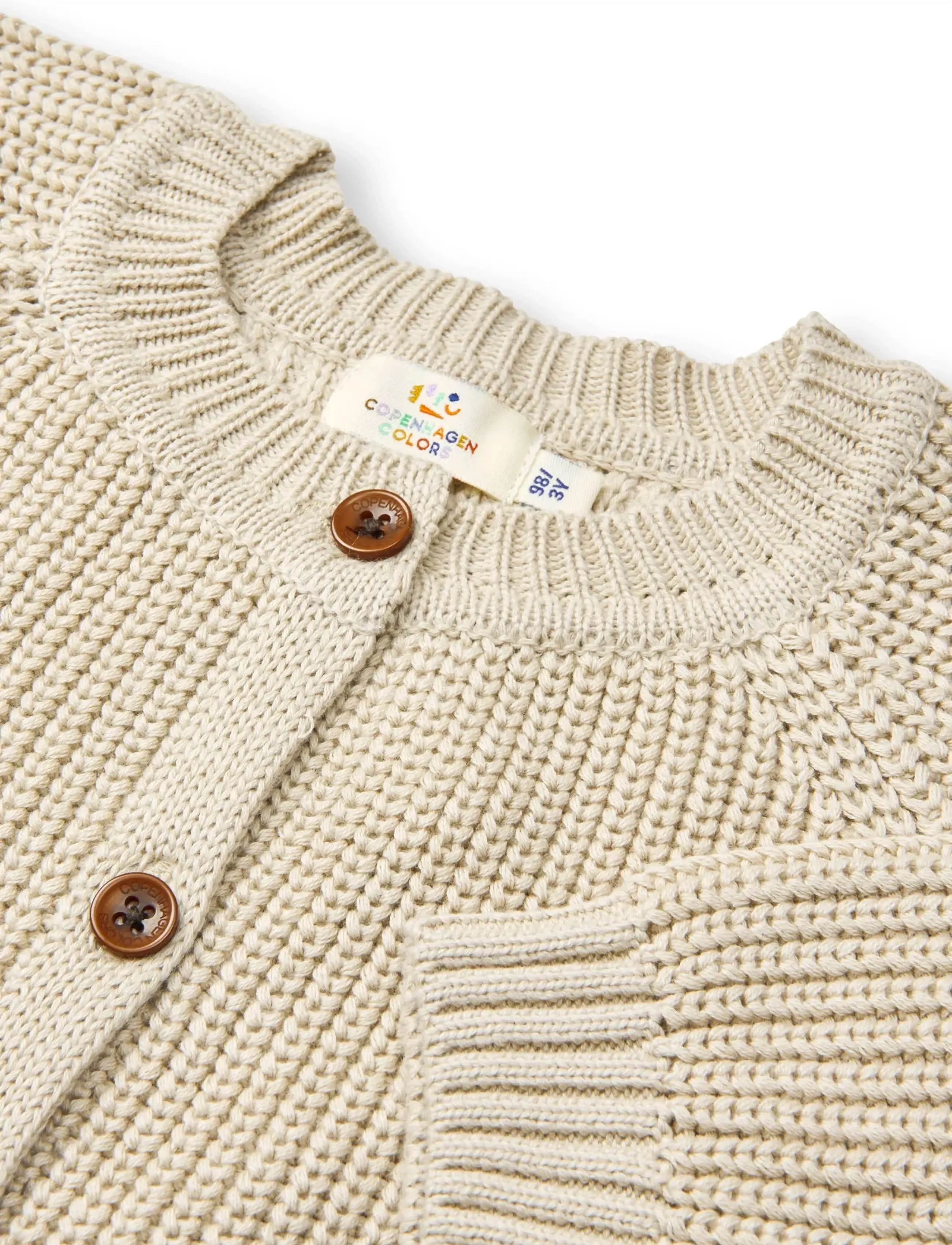 Copenhagen Colors - KNITTED CLASSIC RIB CARDIGAN - cardigans - sand - 2