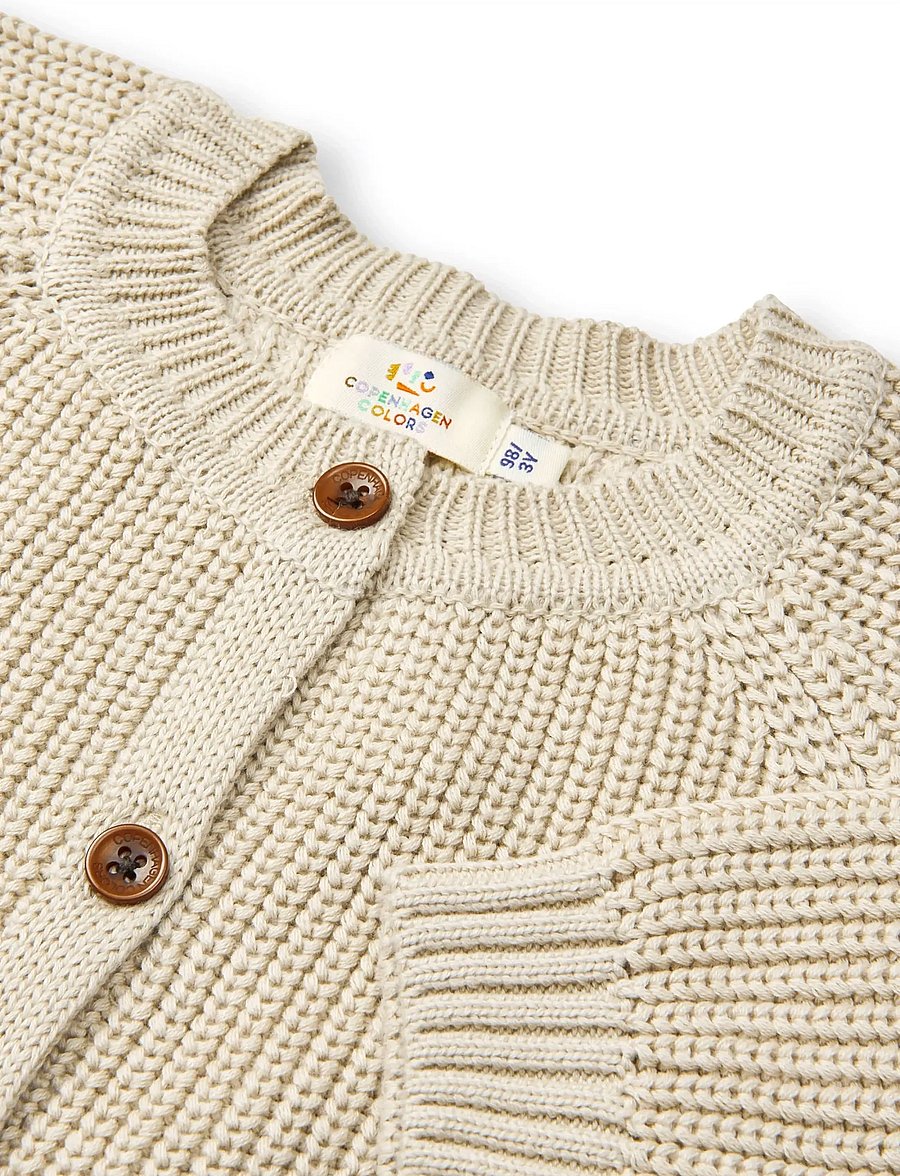 Copenhagen Colors - KNITTED CLASSIC RIB CARDIGAN - koftor - sand - 2