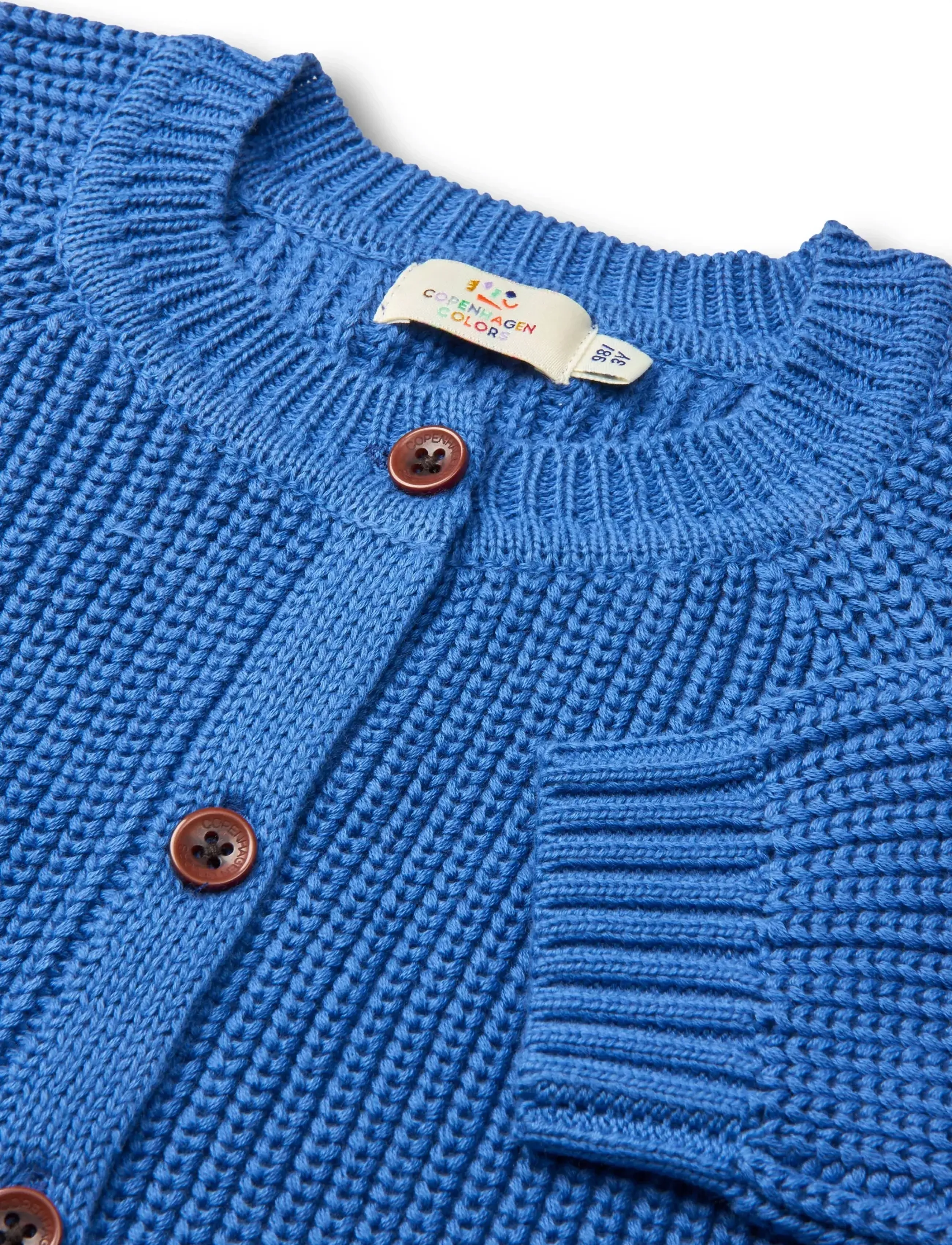 Copenhagen Colors - KNITTED CLASSIC RIB CARDIGAN - cardigans - sharp blue - 2