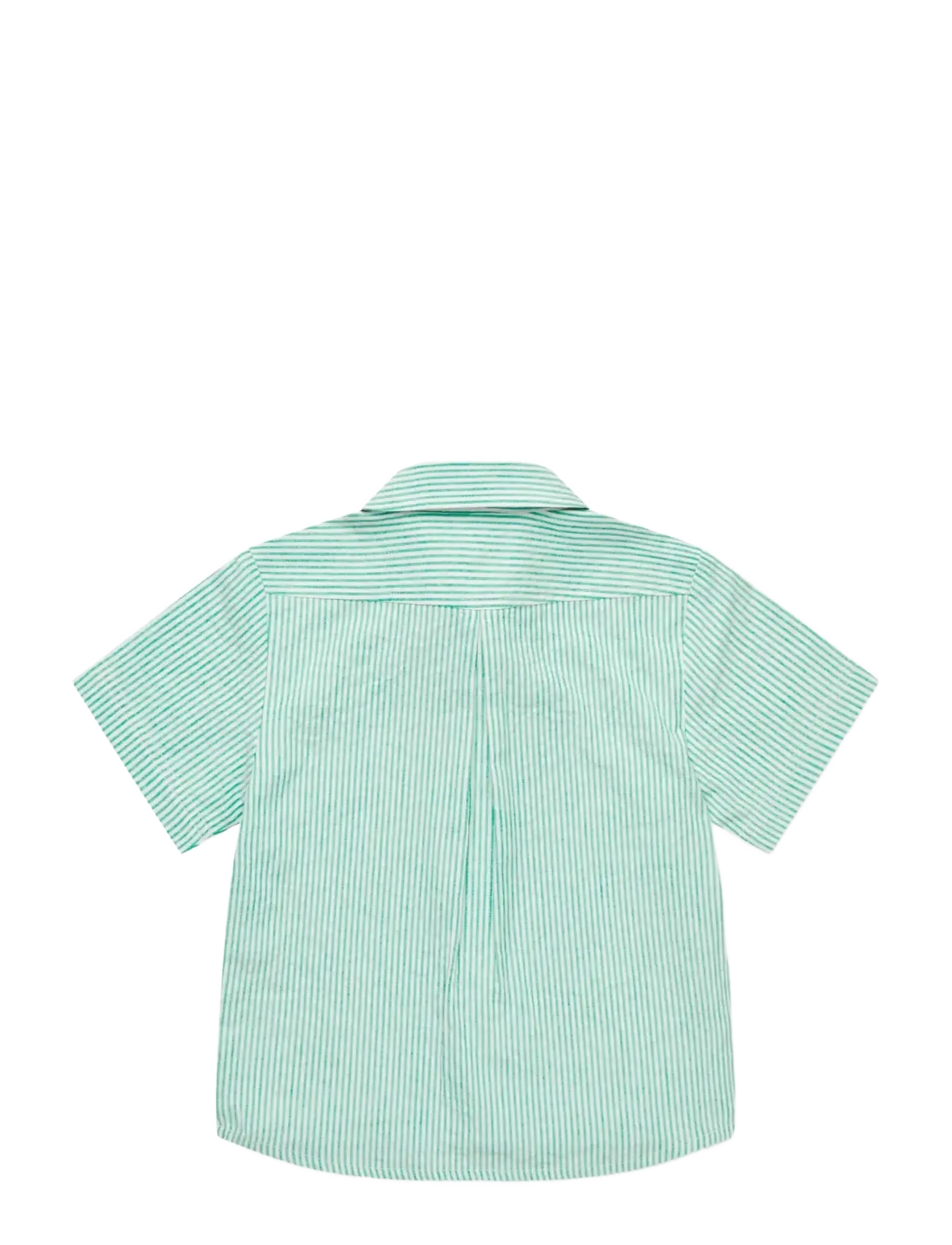 Copenhagen Colors - SEERSUCKER SS SHIRT - kortærmede skjorter - sharp green w cream stripe - 1