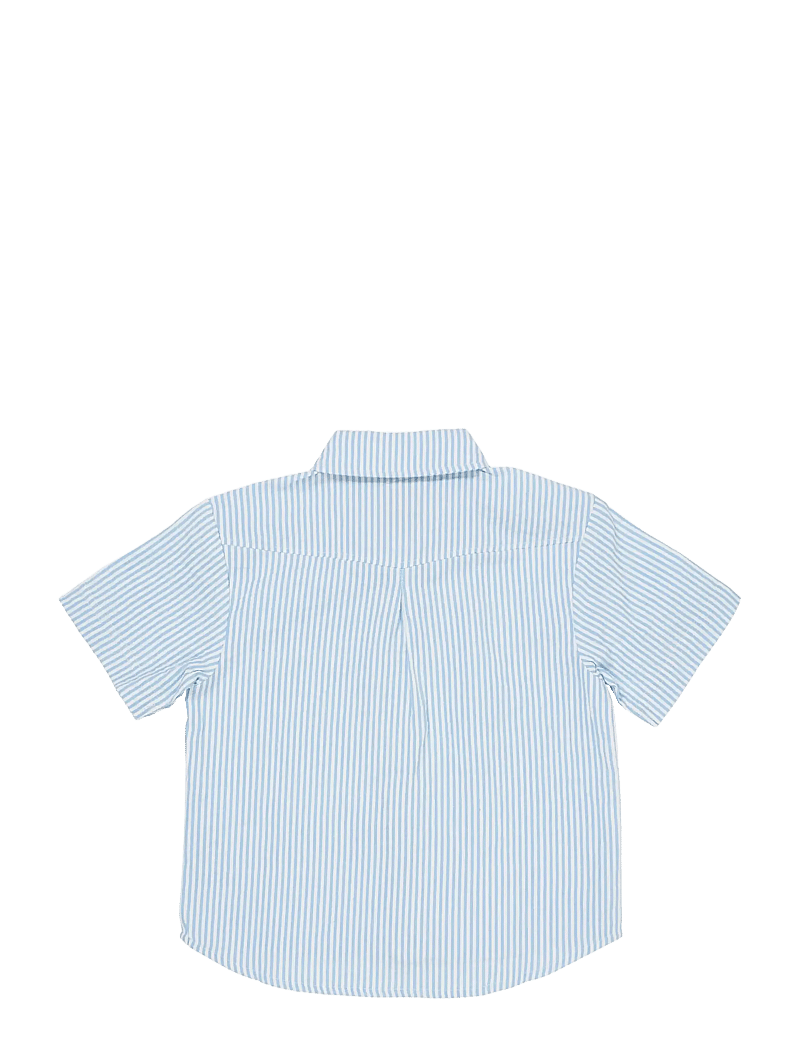 Copenhagen Colors - SEERSUCKER SS SHIRT - kurzärmlige hemden - sky blue w cream stripe - 2