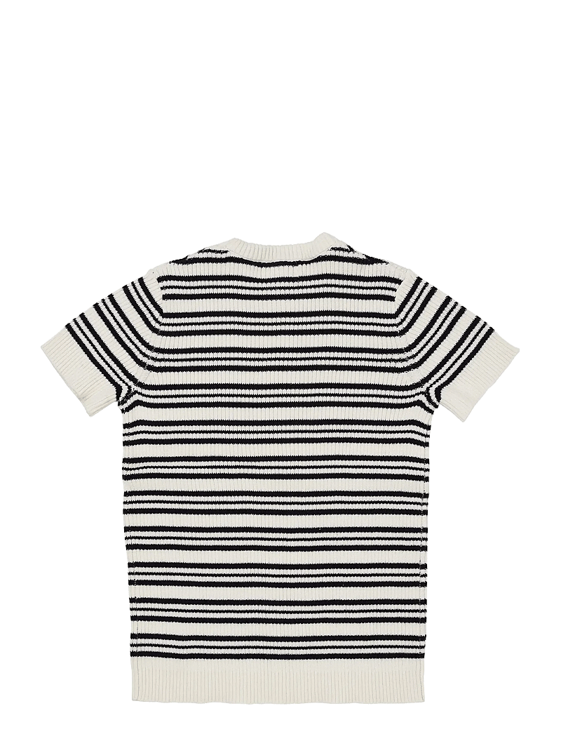 Copenhagen Colors - KNITTED RIB BLOUSE W. SS - kurzärmelige - navy stripe - 1