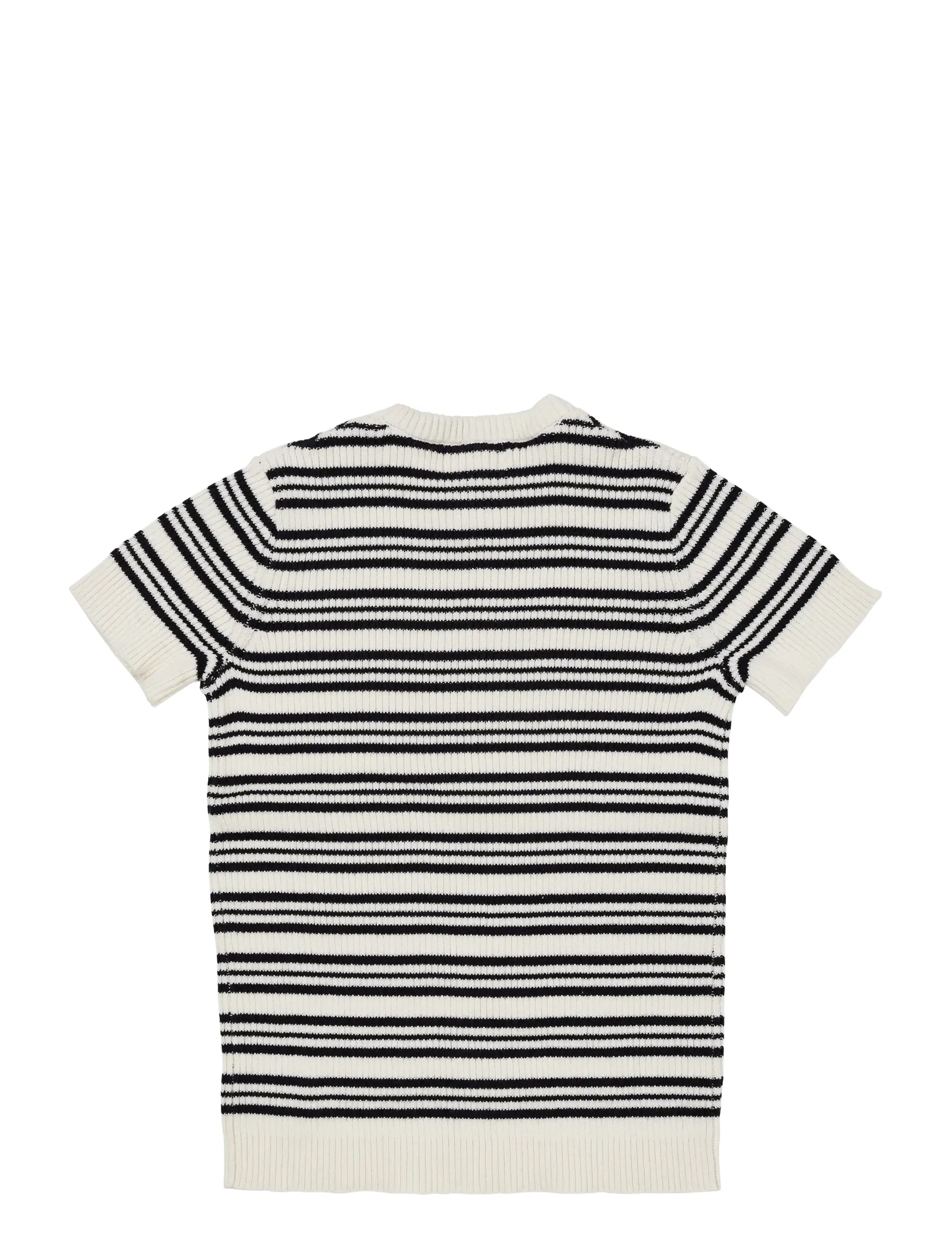 Copenhagen Colors - KNITTED RIB BLOUSE W. SS - kortærmede t-shirts - navy stripe - 1