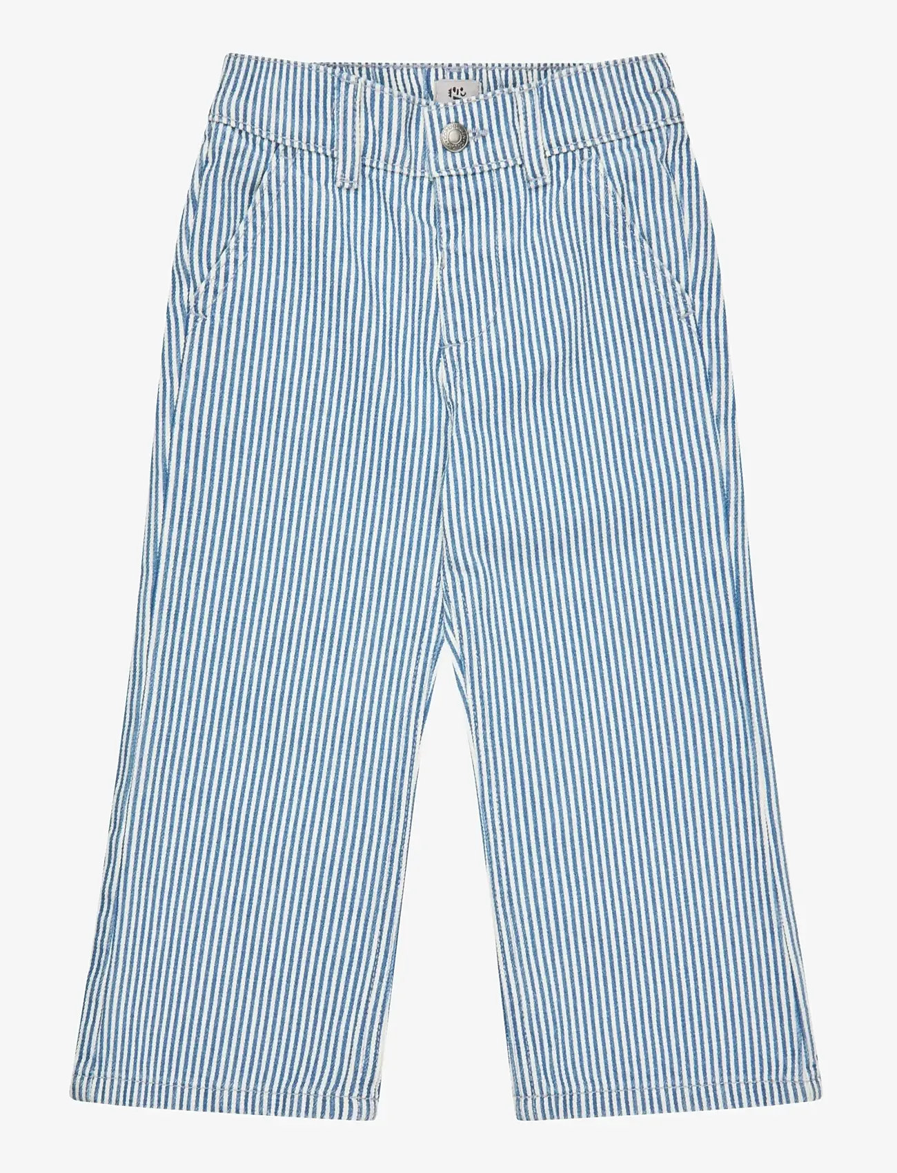Copenhagen Colors - Y/D TWILL PANT W. WIDE LEG AND EMBROIDERY - vida jeans - denim blue stripe - 0