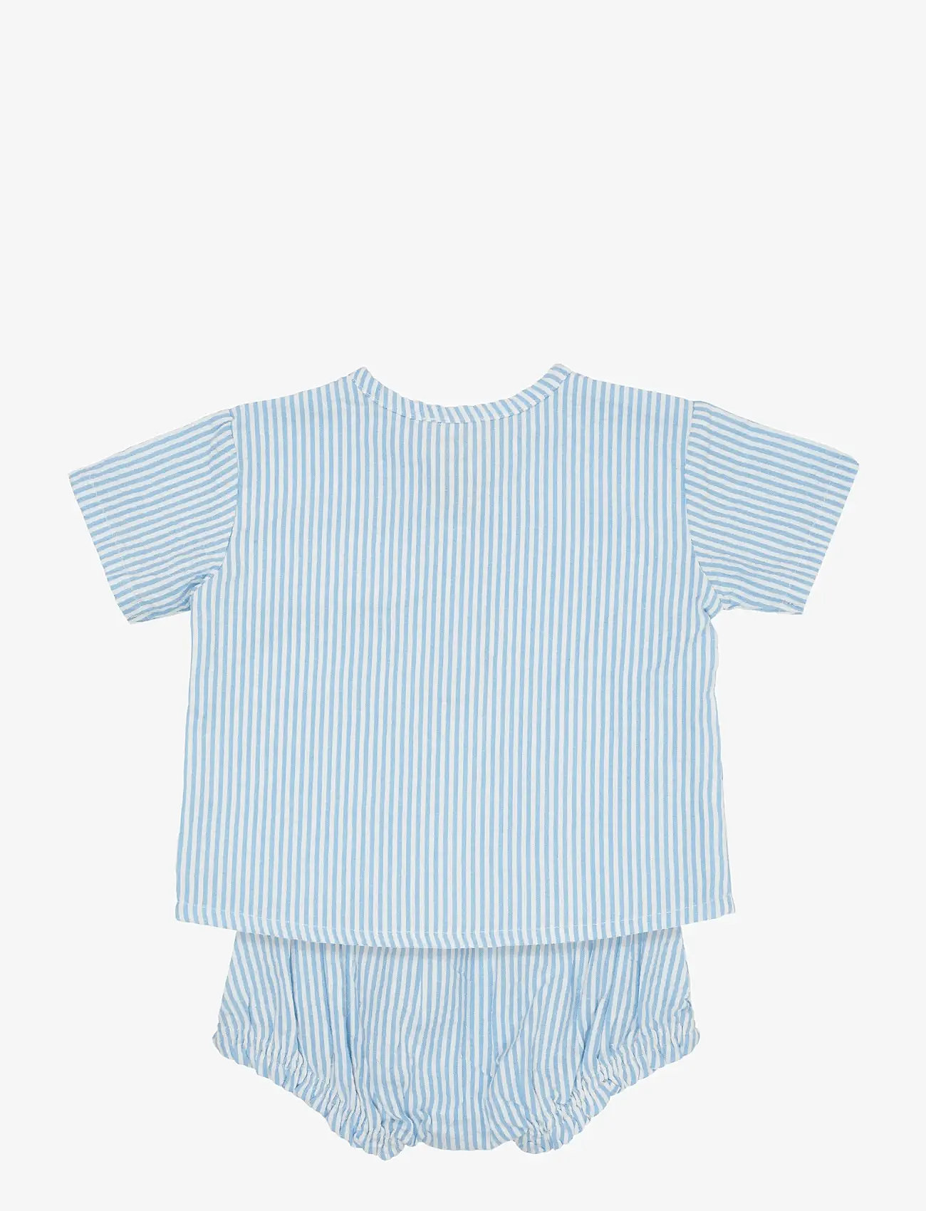 Copenhagen Colors - SEERSUCKER BABY SET - sets mit kurzärmeligem t-shirt - sky blue w cream stripe - 1