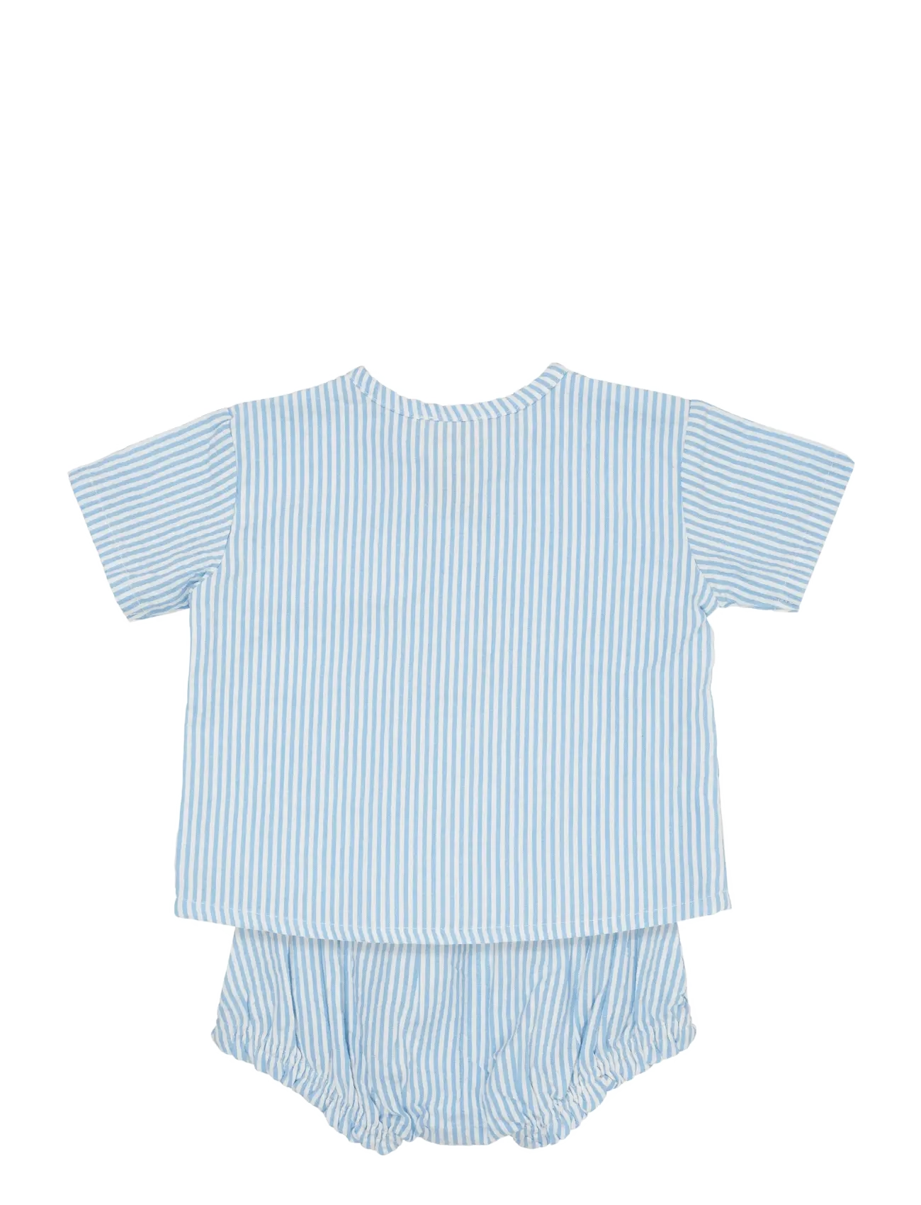 Copenhagen Colors - SEERSUCKER BABY SET - sets mit kurzärmeligem t-shirt - sky blue w cream stripe - 1