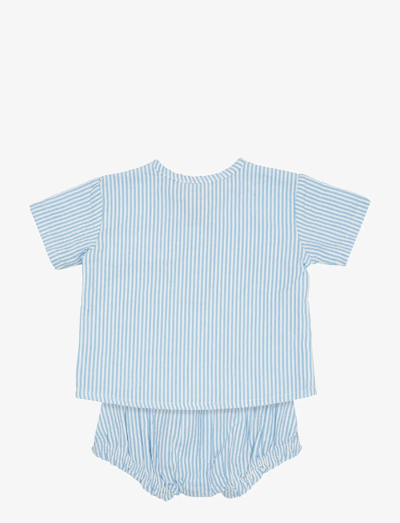 Copenhagen Colors - SEERSUCKER BABY SET - sets mit kurzärmeligem t-shirt - sky blue w cream stripe - 2