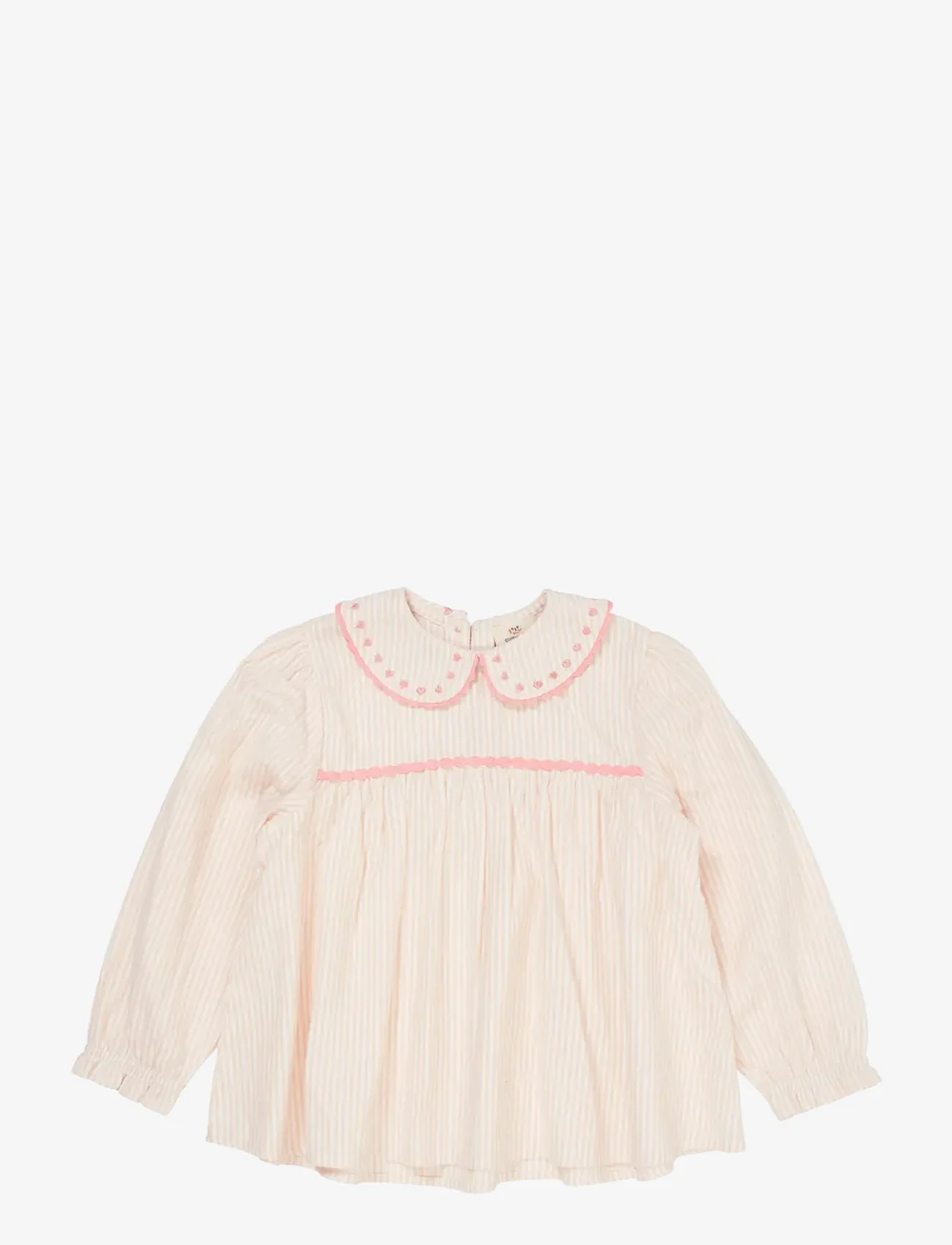 Copenhagen Colors - SEERSUCKER LS TUNIC W. HEARTS - blusen & tuniken - dusty rose w cream stripe w. pink - 0