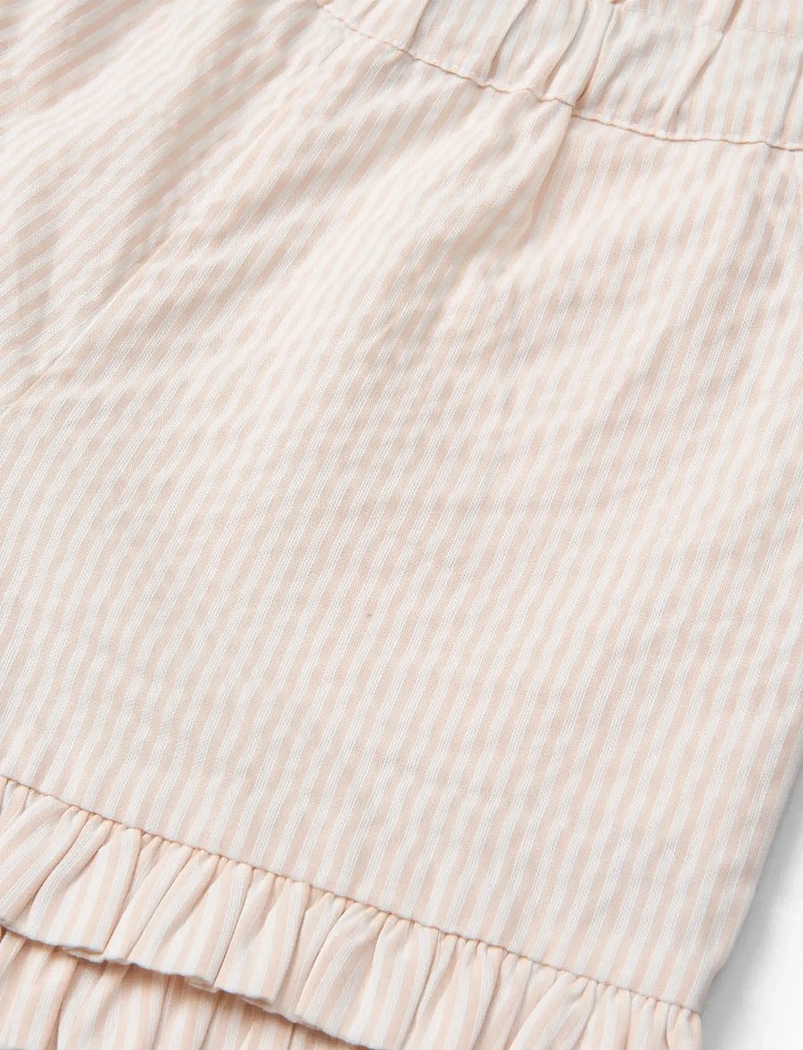 Copenhagen Colors - SEERSUCKER GIRLY SHORTS - casual szorty - dusty rose w cream stripe - 2