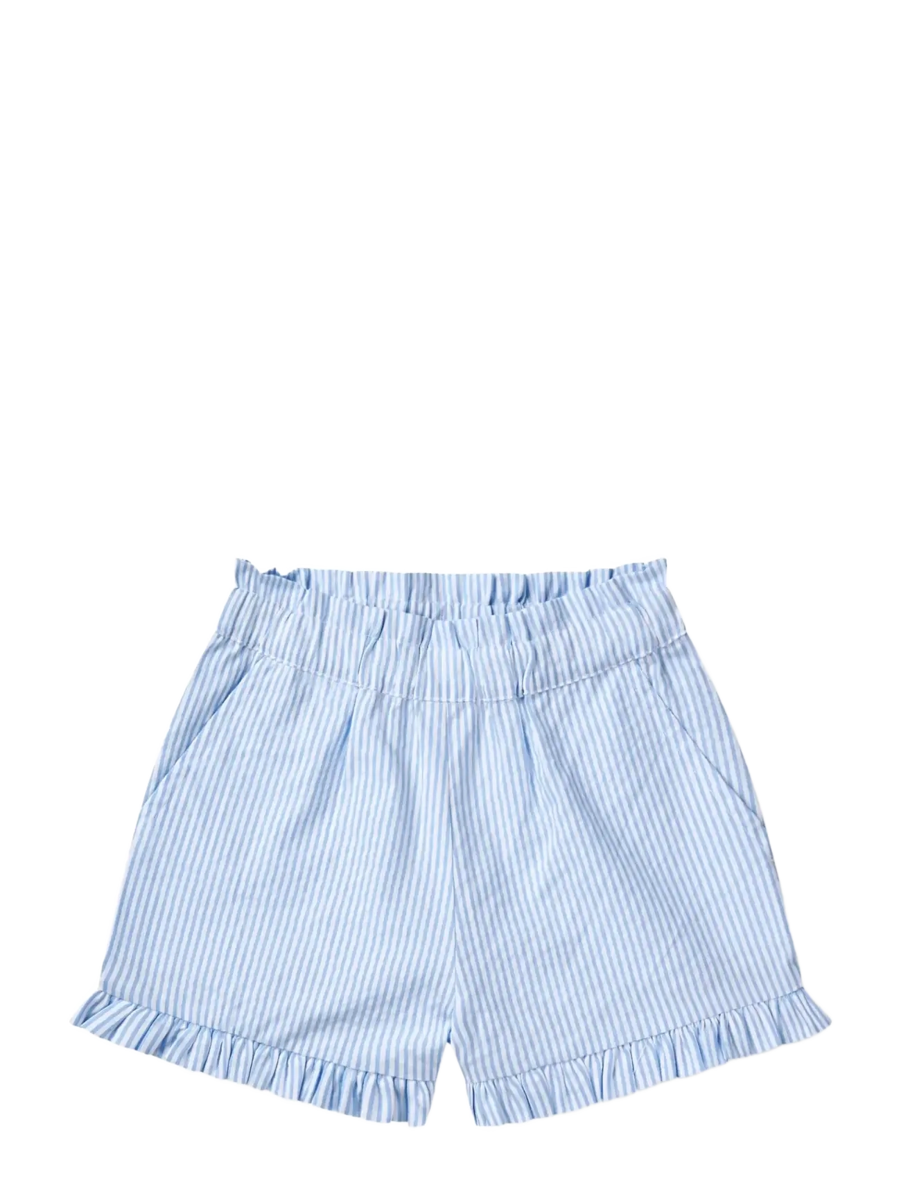 Copenhagen Colors SEERSUCKER GIRLY SHORTS - Shorts - SKY BLUE W CREAM STRIPE / multi