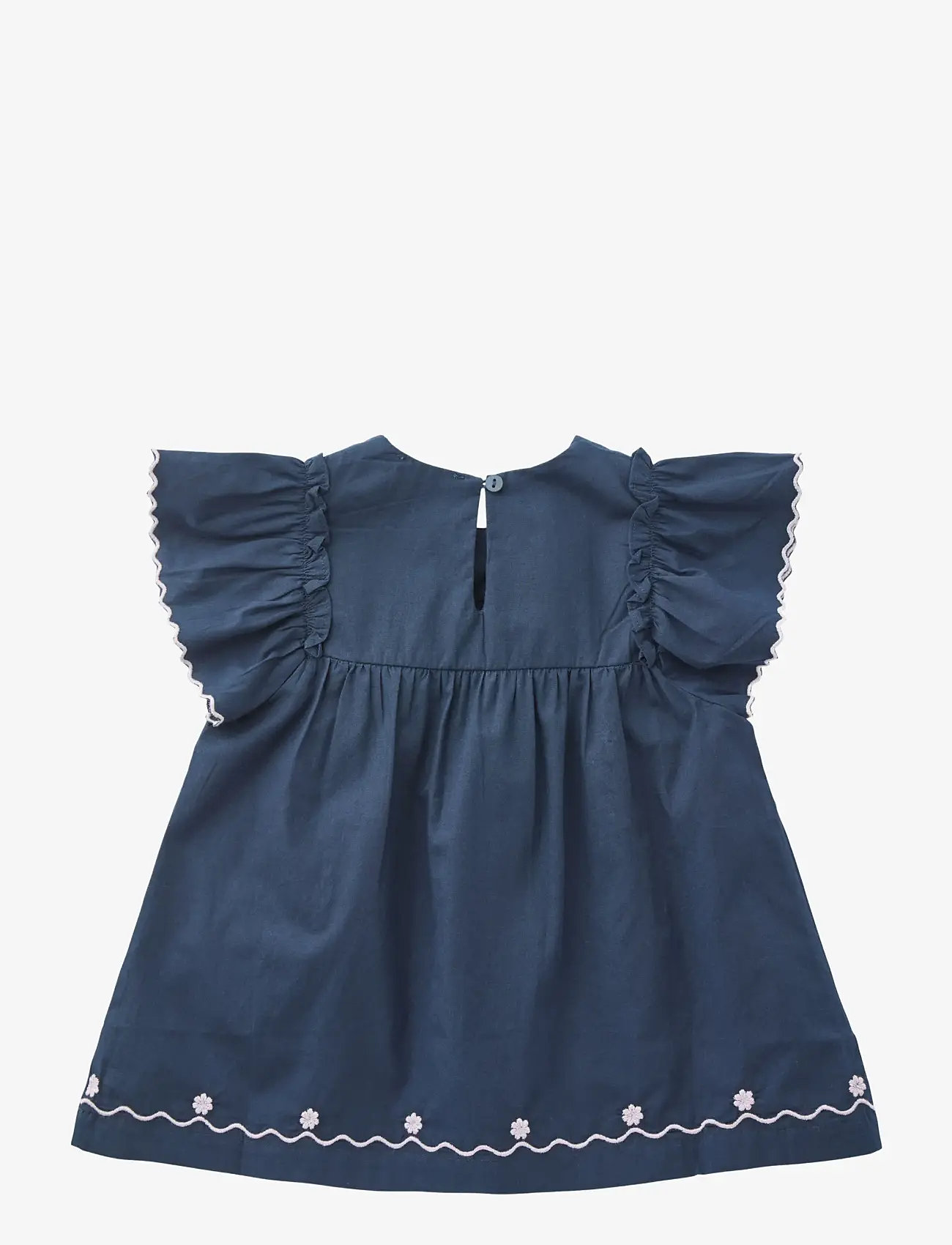 Copenhagen Colors - POPLIN EMB. BLOUSE W. FRILL SLEEVES - navy comb. - 1