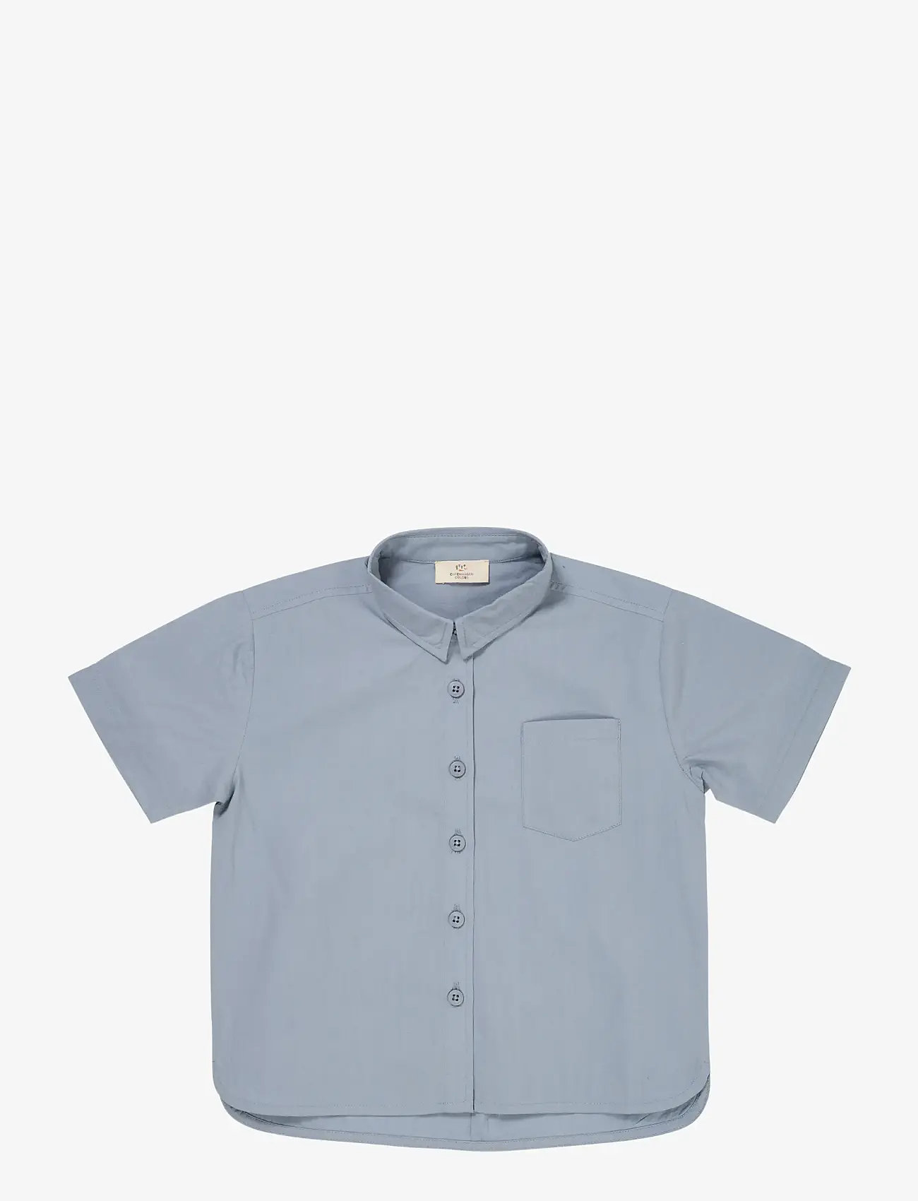 Copenhagen Colors - POPLIN SS SHIRT - kortærmede skjorter - dusty blue - 0