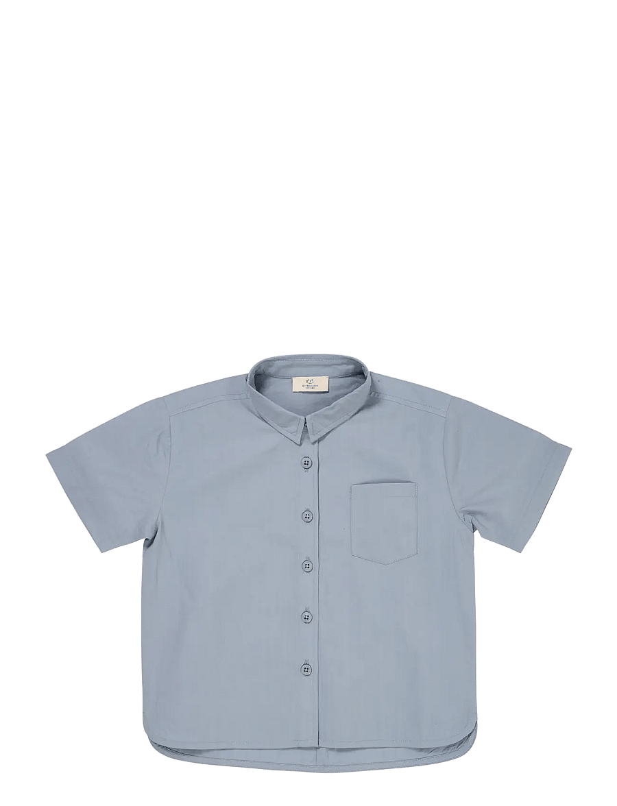 Copenhagen Colors - POPLIN SS SHIRT - dusty blue - 0