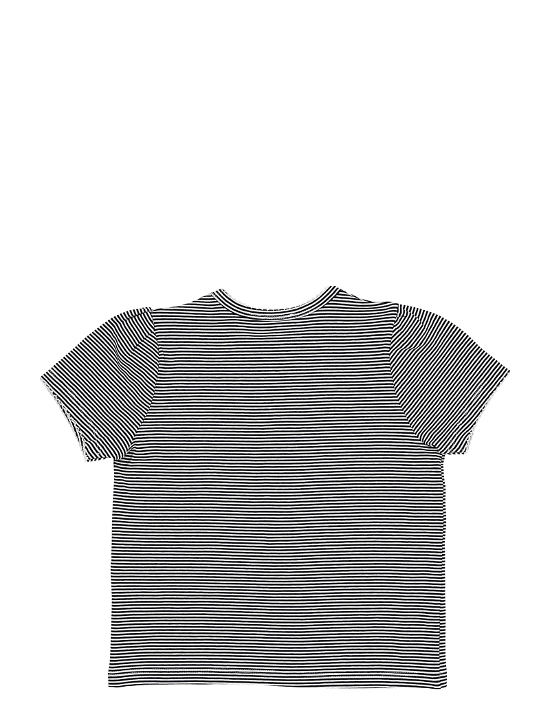 Copenhagen Colors - STRIPED T-SHIRT W. RUFFLE SLEEVES - kurzärmelige - navy/cream stripe - 1