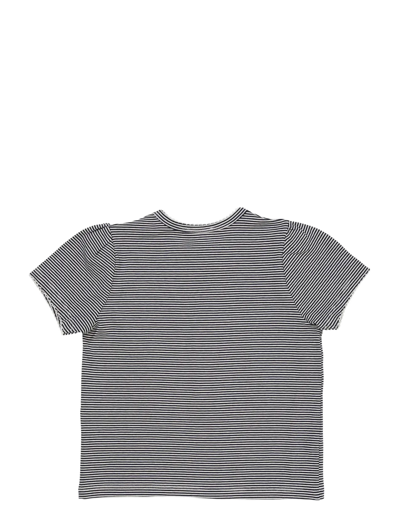 Copenhagen Colors - STRIPED T-SHIRT W. RUFFLE SLEEVES - t-shirts à manches courtes - navy/cream stripe - 1
