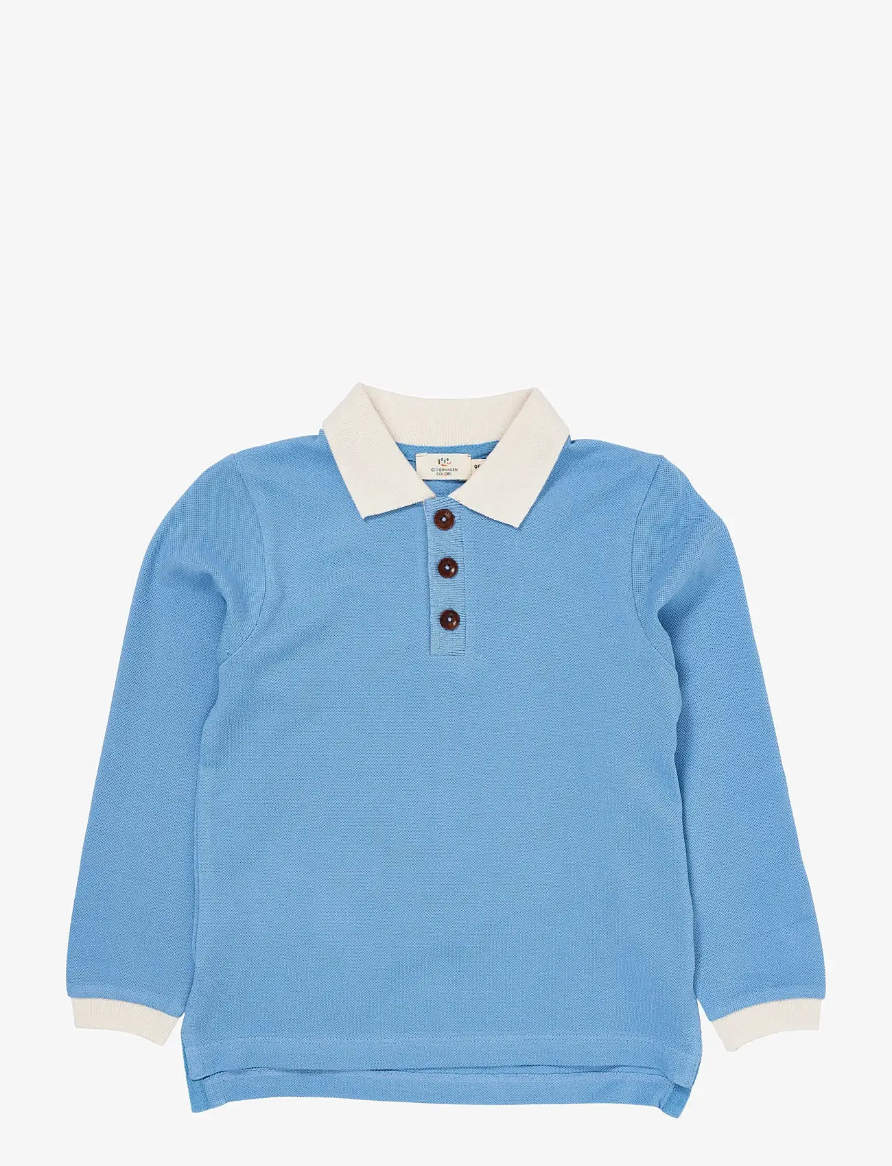 Copenhagen Colors - PIQUE LS POLOSHIRT W. SLIT - sky blue comb. - 0