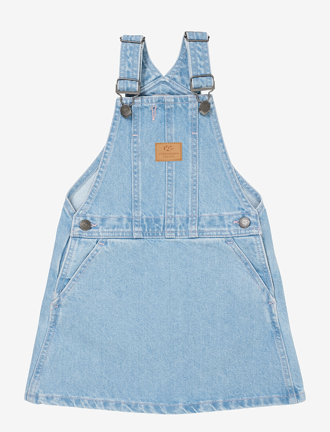 Copenhagen Colors - ORGANIC DENIM SPENCER DRESS W HEART - Ærmeløse babykjoler - super lt blue indigo washed - 1