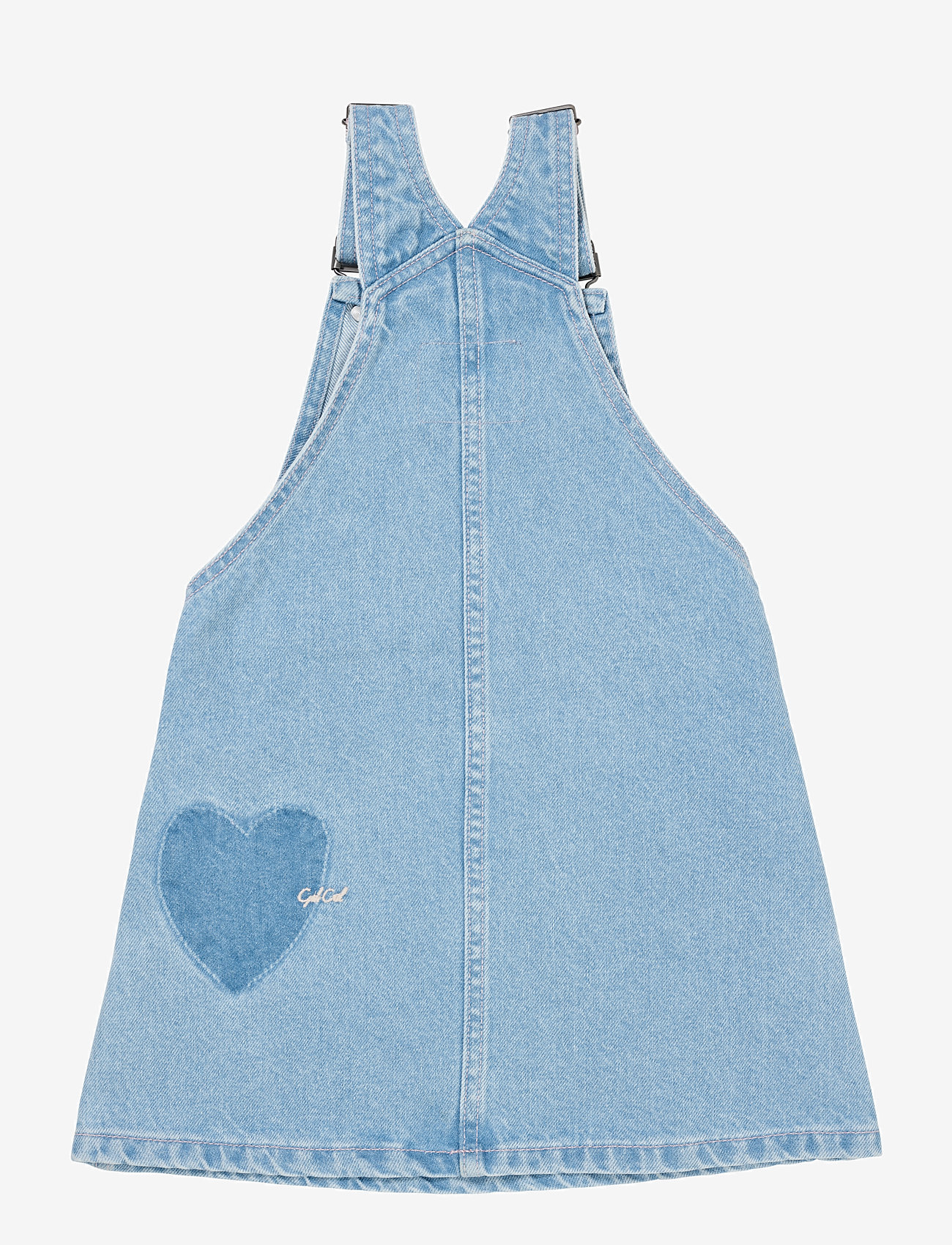 Copenhagen Colors - ORGANIC DENIM SPENCER DRESS W HEART - Ærmeløse babykjoler - super lt blue indigo washed - 2