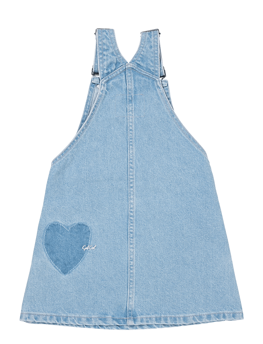 Copenhagen Colors - ORGANIC DENIM SPENCER DRESS W HEART - robes pour bébés sans manches - super lt blue indigo washed - 2