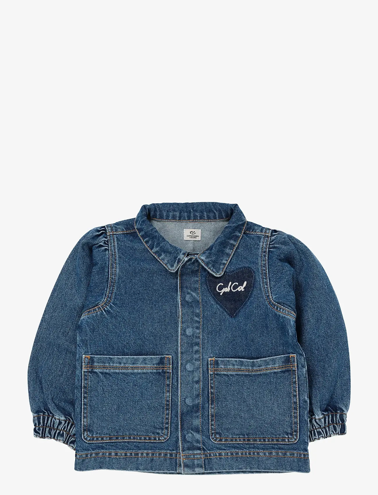 Copenhagen Colors - ORGANIC DENIM HEARTS JACKET - jeansjackor - indigo blue washed - 0