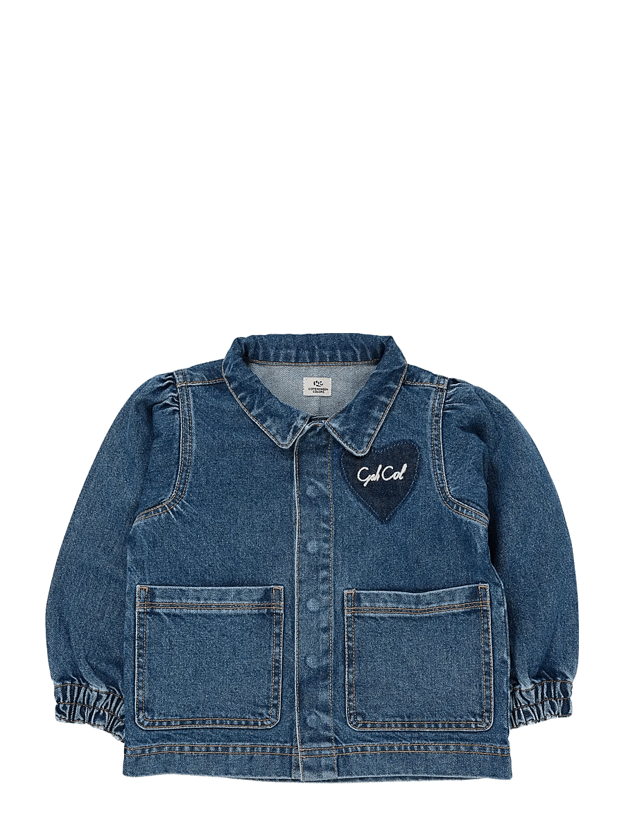 Copenhagen Colors - ORGANIC DENIM HEARTS JACKET - indigo blue washed - 0
