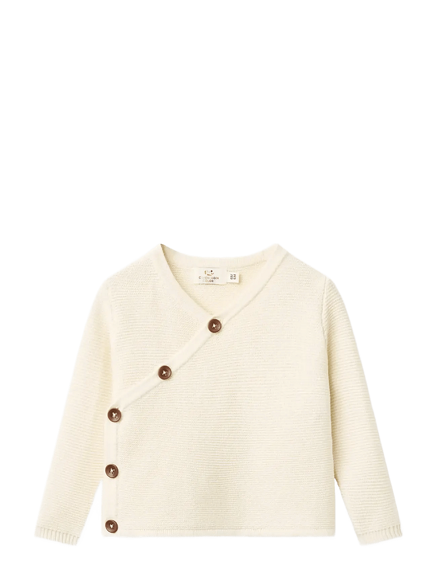 Copenhagen Colors - BABY CROSS-OVER CARDIGAN - cardigans - cream - 0