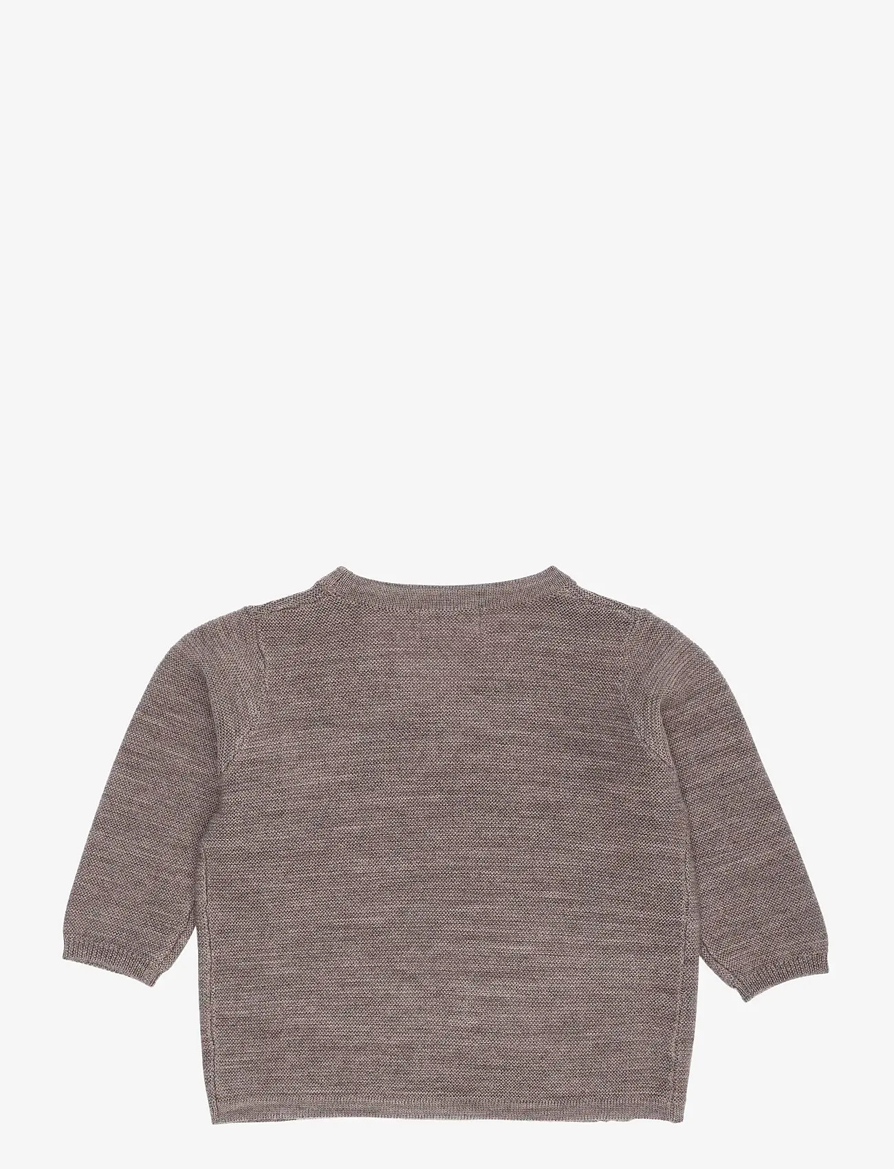 Copenhagen Colors - MERINO BABY CROSS-OVER CARDIGAN IN GARTER STITCH - koftor - natural mel - 1