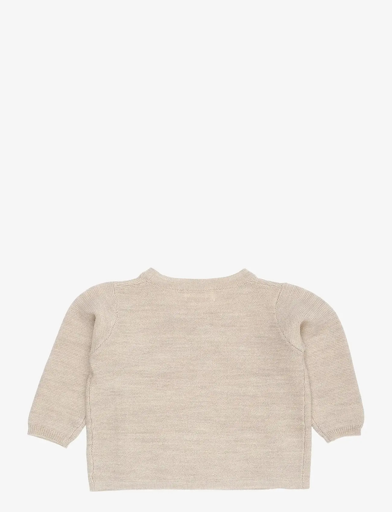 Copenhagen Colors - MERINO BABY CROSS-OVER CARDIGAN IN GARTER STITCH - koftor - pale cream mel - 1