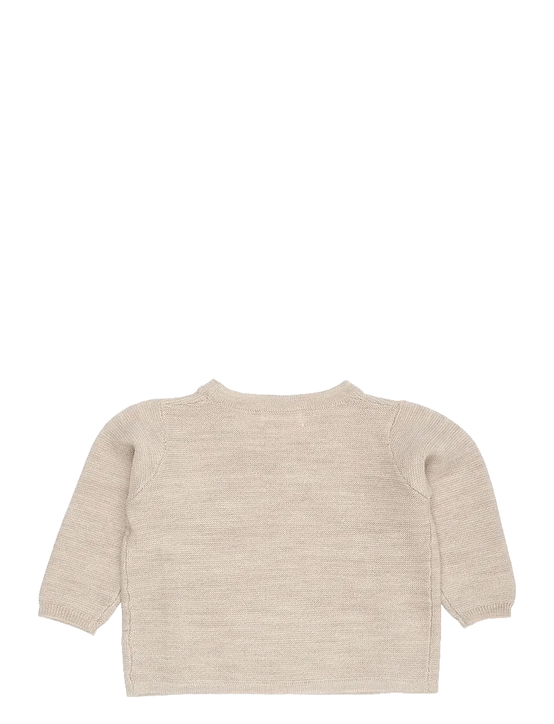 Copenhagen Colors - MERINO BABY CROSS-OVER CARDIGAN IN GARTER STITCH - koftor - pale cream mel - 1