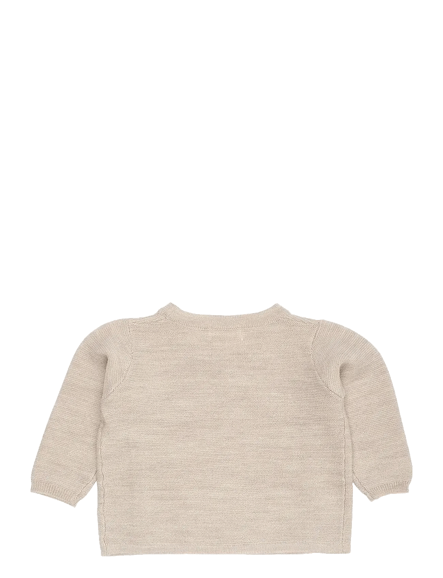 Copenhagen Colors - MERINO BABY CROSS-OVER CARDIGAN IN GARTER STITCH - gilets - pale cream mel - 1