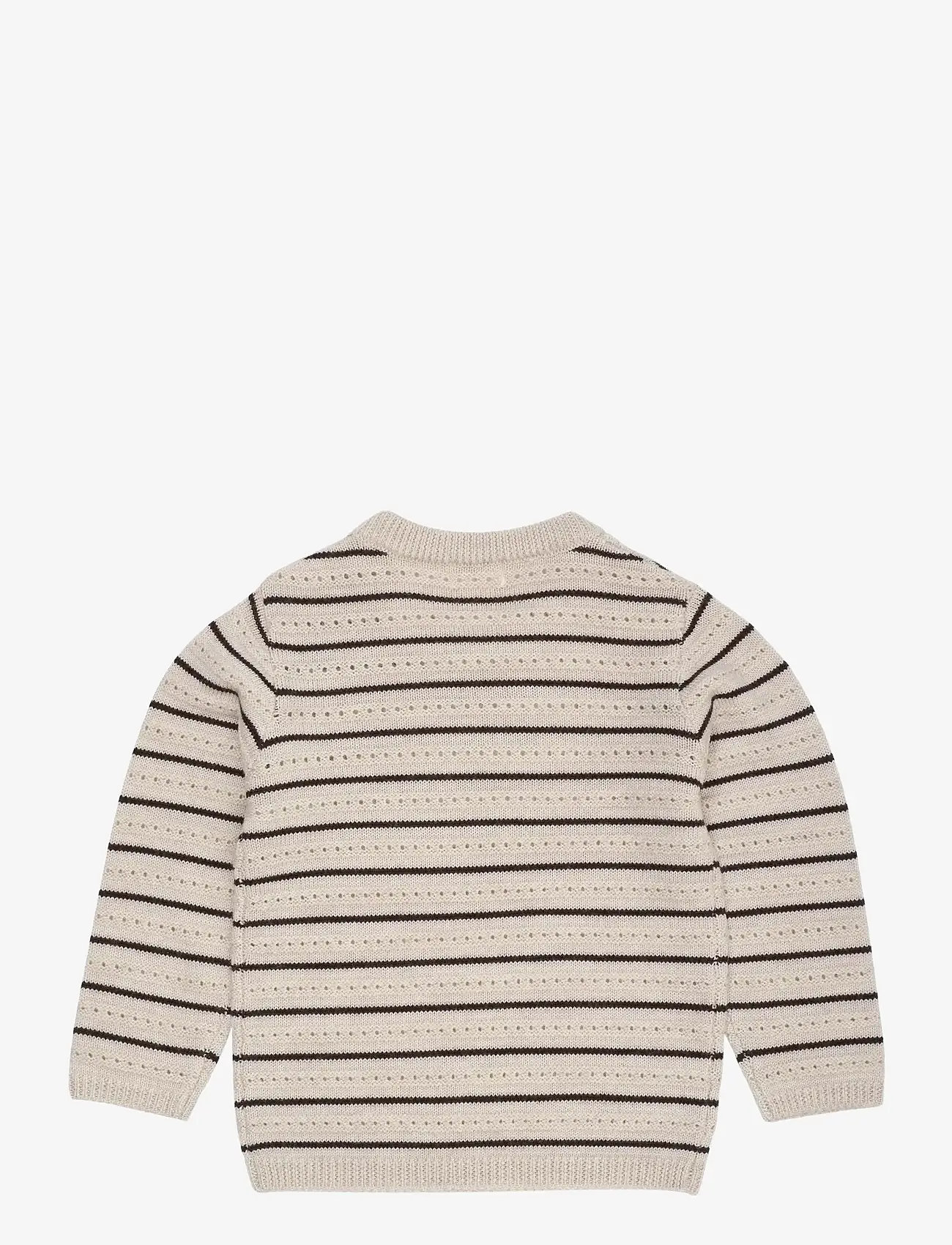 Copenhagen Colors - MERINO PATTERN SWEATER - trøjer - pale cream mel./dk brown comb - 1
