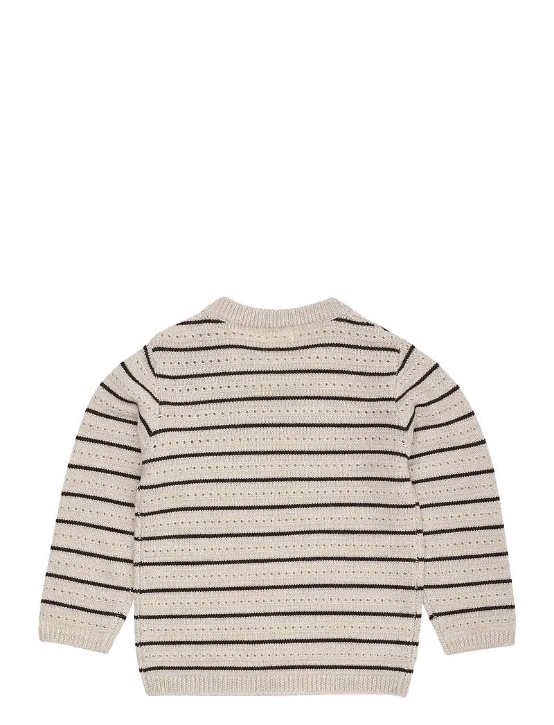Copenhagen Colors - MERINO PATTERN SWEATER - trøjer - pale cream mel./dk brown comb - 1