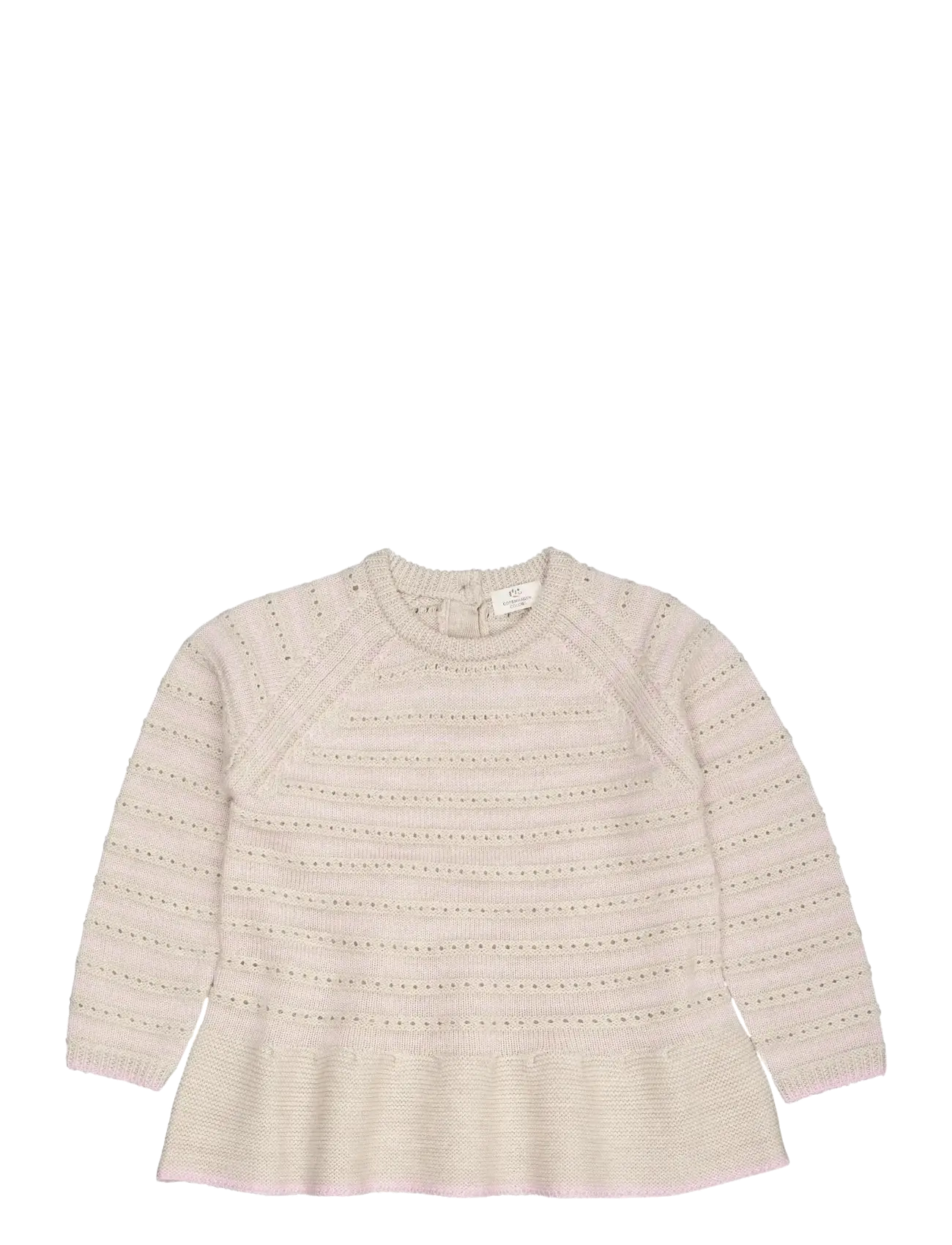 COPENHAGEN COLORS Meirno Hole Pattern Bluse W. Frill Cream - 110 - Kinder