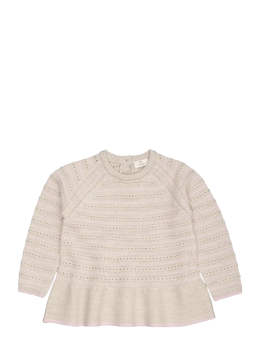 Copenhagen Colors - MEIRNO HOLE PATTERN BLOUSE W. FRILL - pullover - pale cream mel./bubblegum comb - 0
