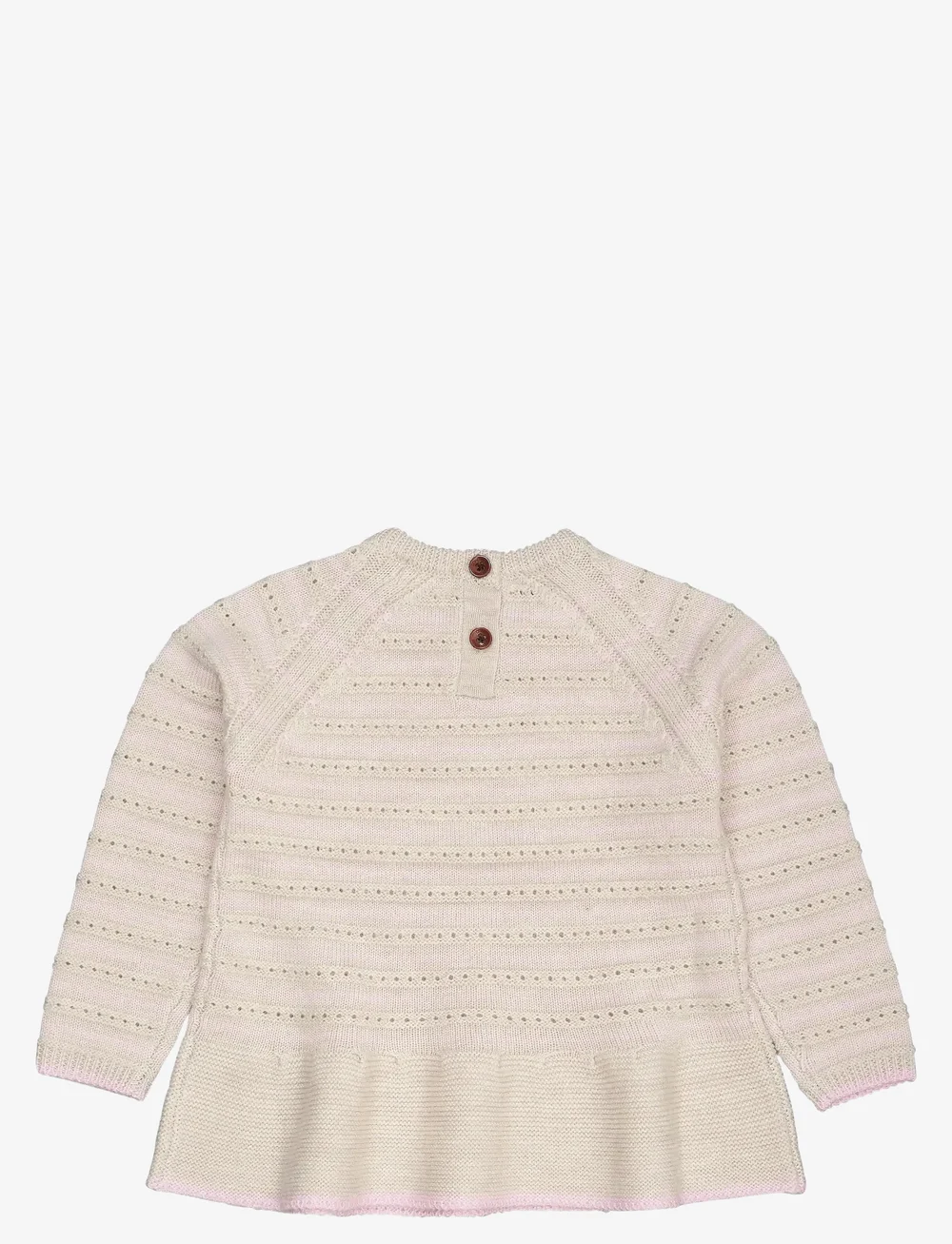 Copenhagen Colors - MEIRNO HOLE PATTERN BLOUSE W. FRILL - pullover - pale cream mel./bubblegum comb - 1