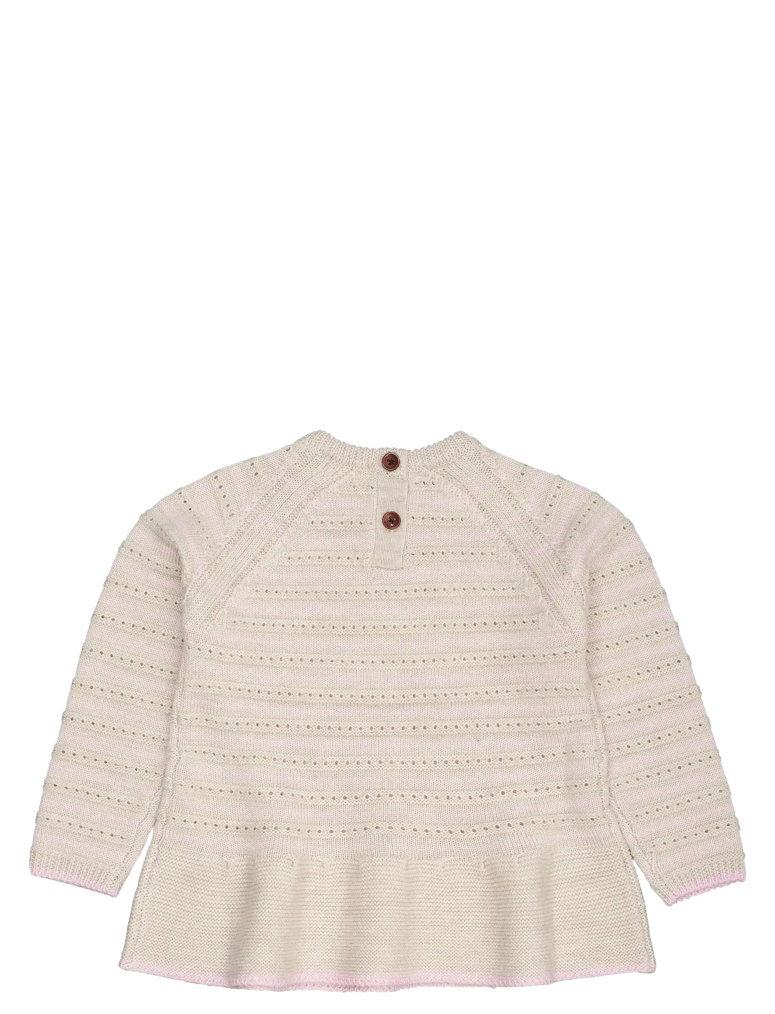 Copenhagen Colors - MEIRNO HOLE PATTERN BLOUSE W. FRILL - truien - pale cream mel./bubblegum comb - 1