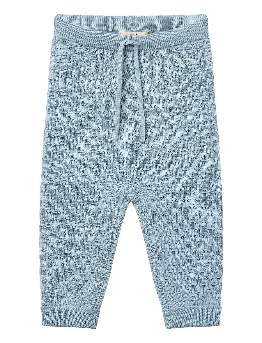 Copenhagen Colors - Merino Pattern Baby Leggings - underställ baby - dusty blue - 1