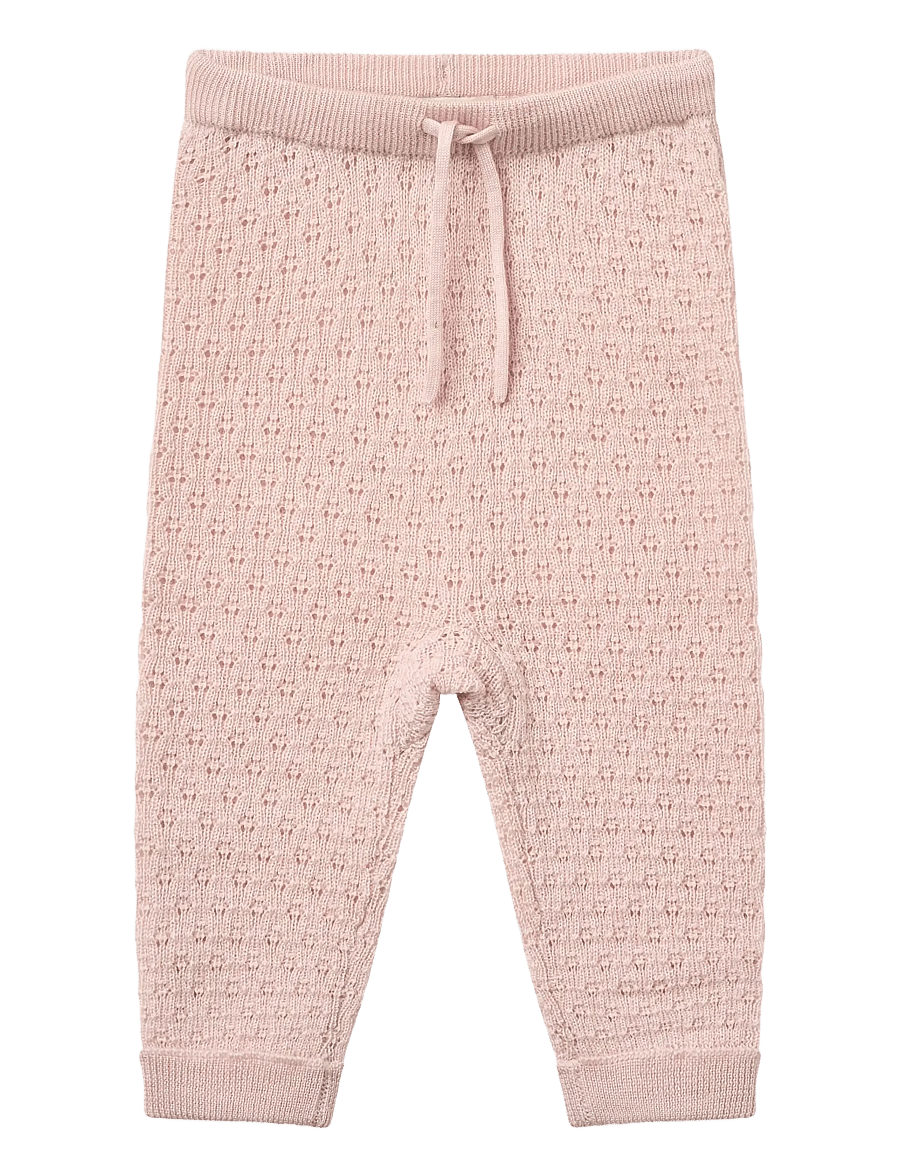 Copenhagen Colors - Merino Pattern Baby Leggings - beebi alusriided - soft pink - 0