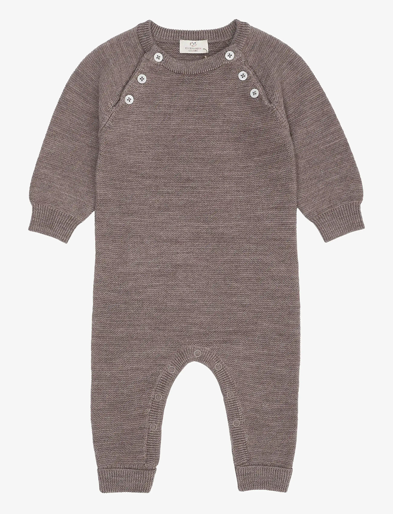 Copenhagen Colors - MERINO BABY FULL BODY IN GARTER STITCH - långärmade bodysuits - natural mel - 0