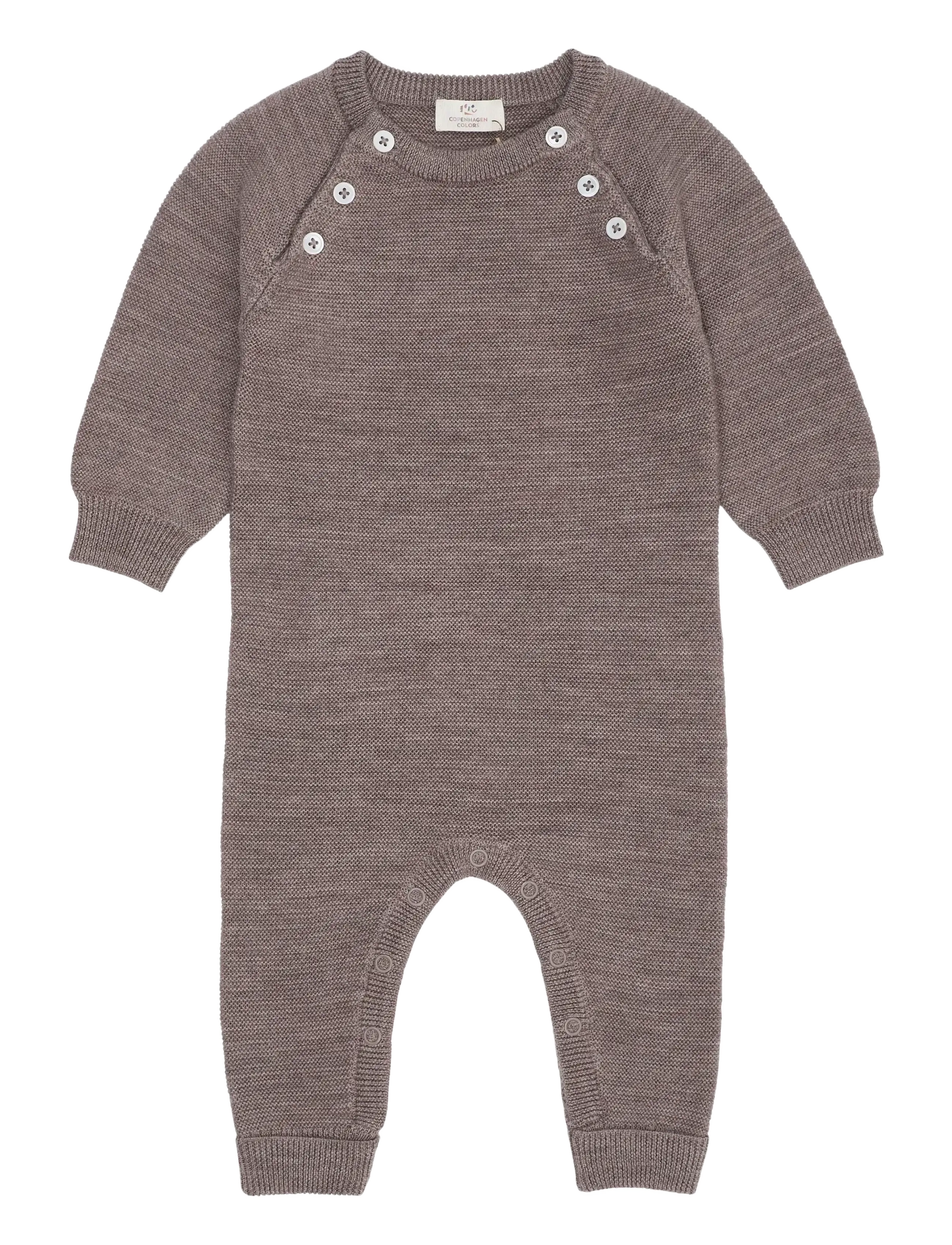 MERINO BABY FULL BODY IN GARTER STITCH - NATURAL MEL