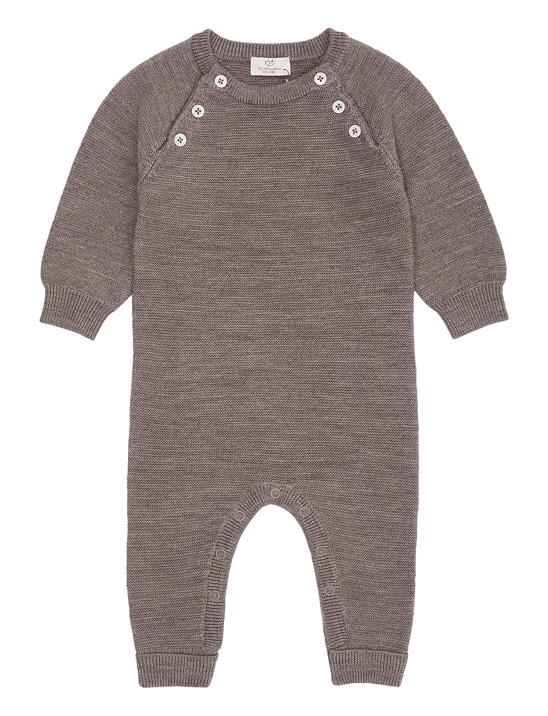 Copenhagen Colors - MERINO BABY FULL BODY IN GARTER STITCH - långärmade bodysuits - natural mel - 0
