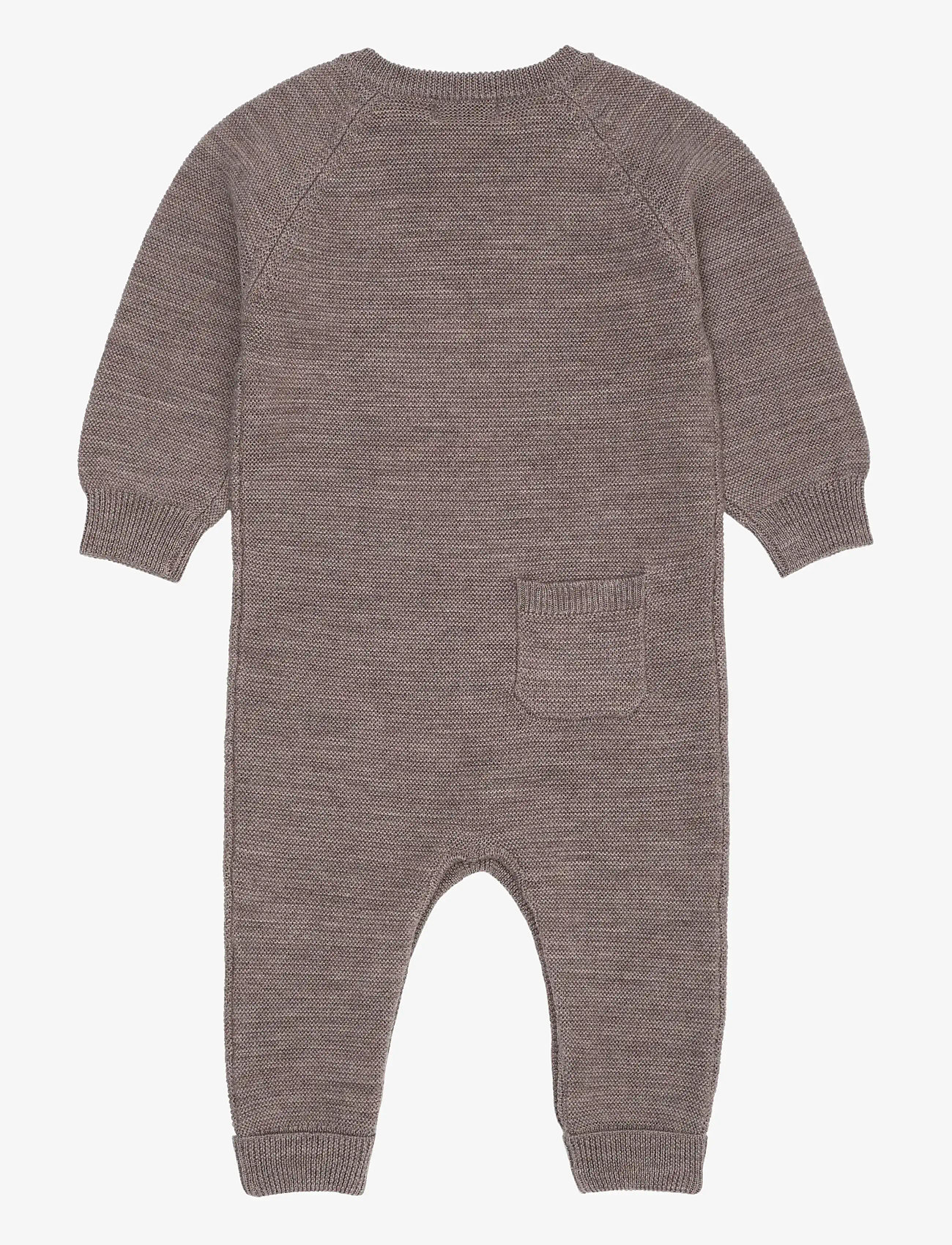 Copenhagen Colors - MERINO BABY FULL BODY IN GARTER STITCH - långärmade bodysuits - natural mel - 1