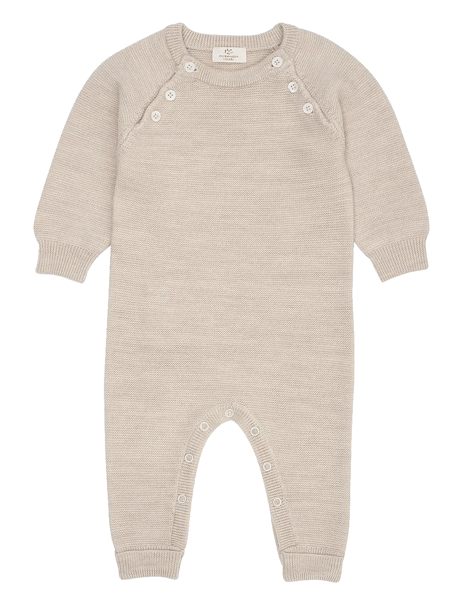 Copenhagen Colors - MERINO BABY FULL BODY IN GARTER STITCH - À manches longues - pale cream mel - 0