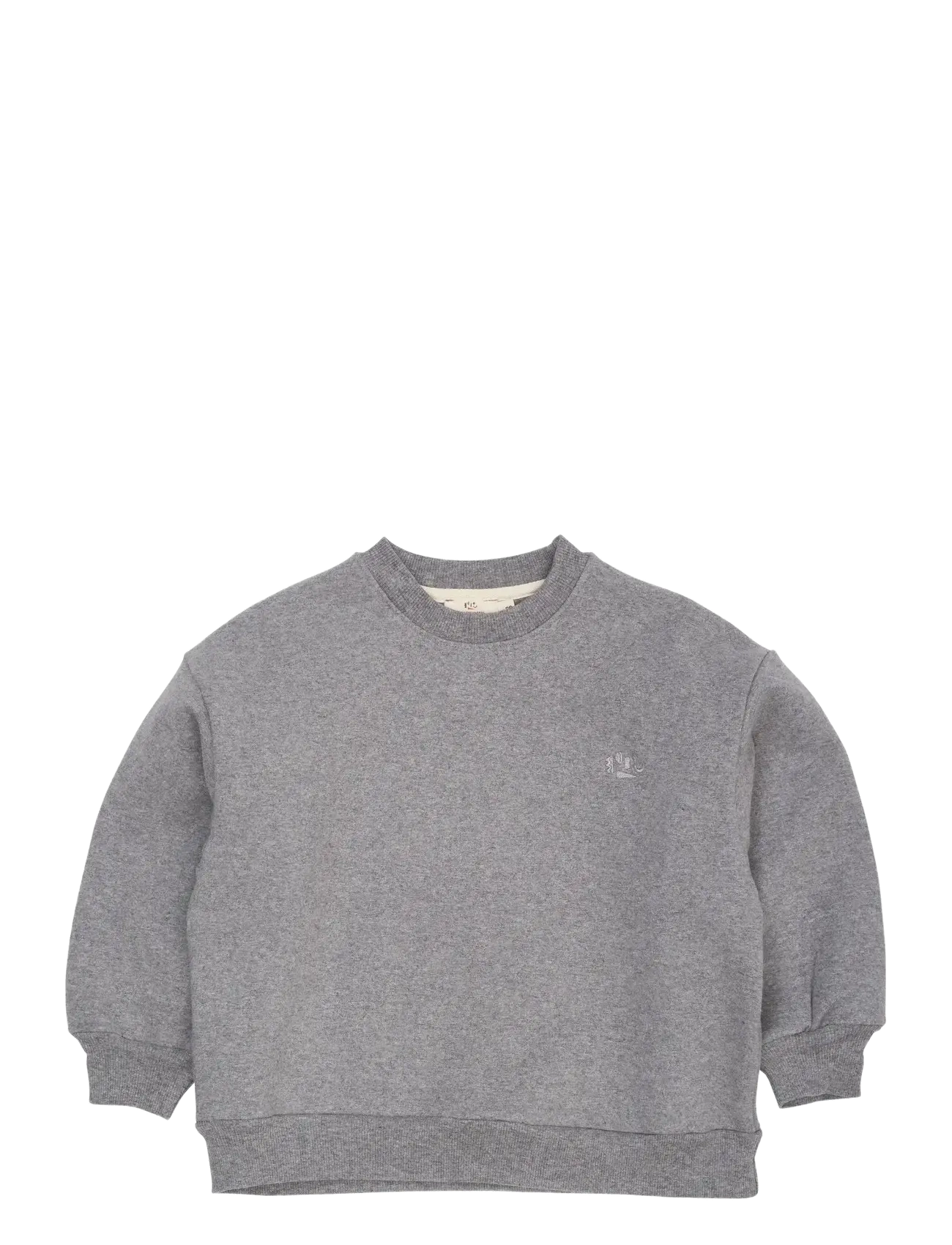CLASSIC SWEATSHIRT W. LOGO EMB. - DK GREY MEL