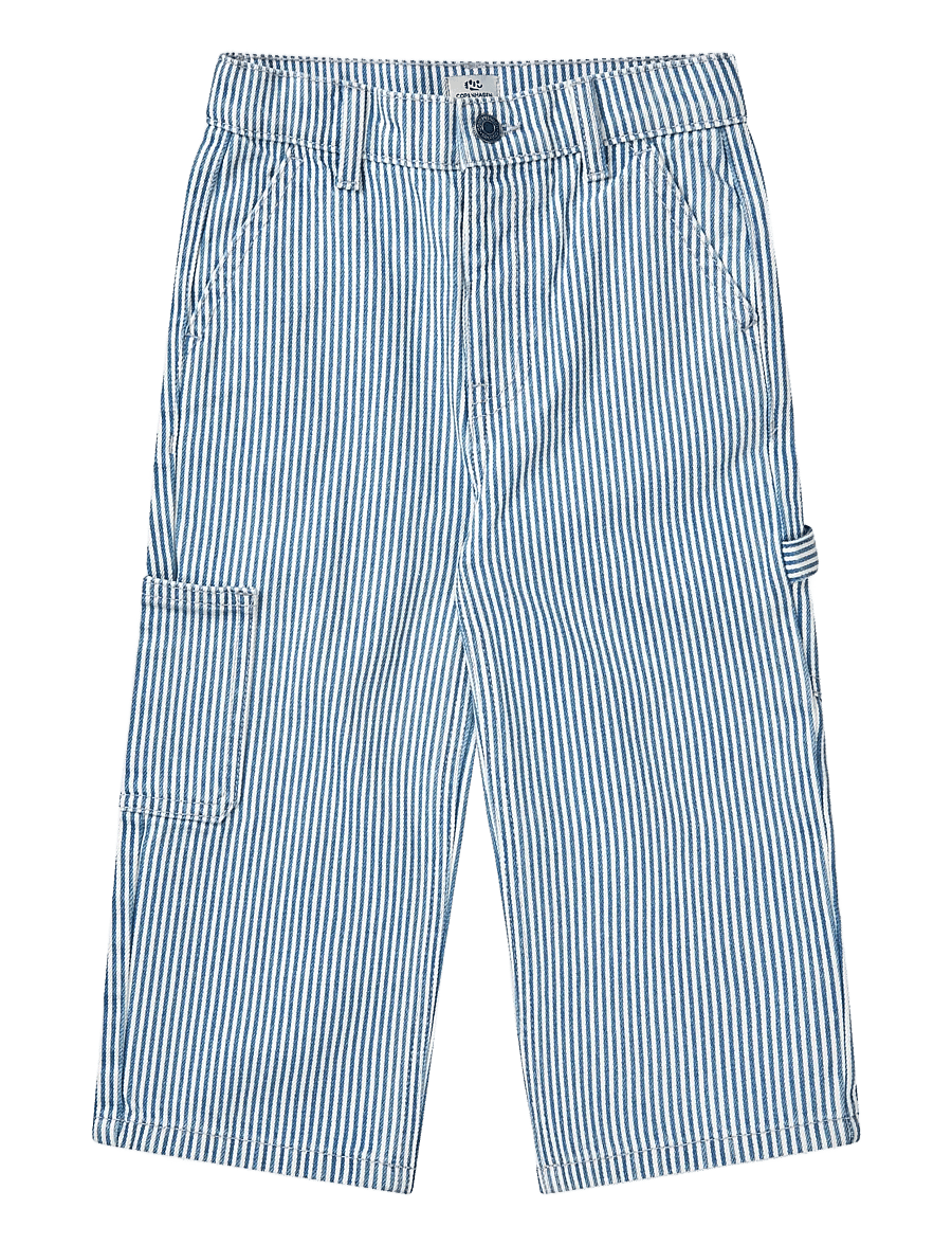 Copenhagen Colors - Y/D STRIPE TWILL CARGO PANTS W. ADJ. WAIST - cargohosen - denim blue stripe - 1