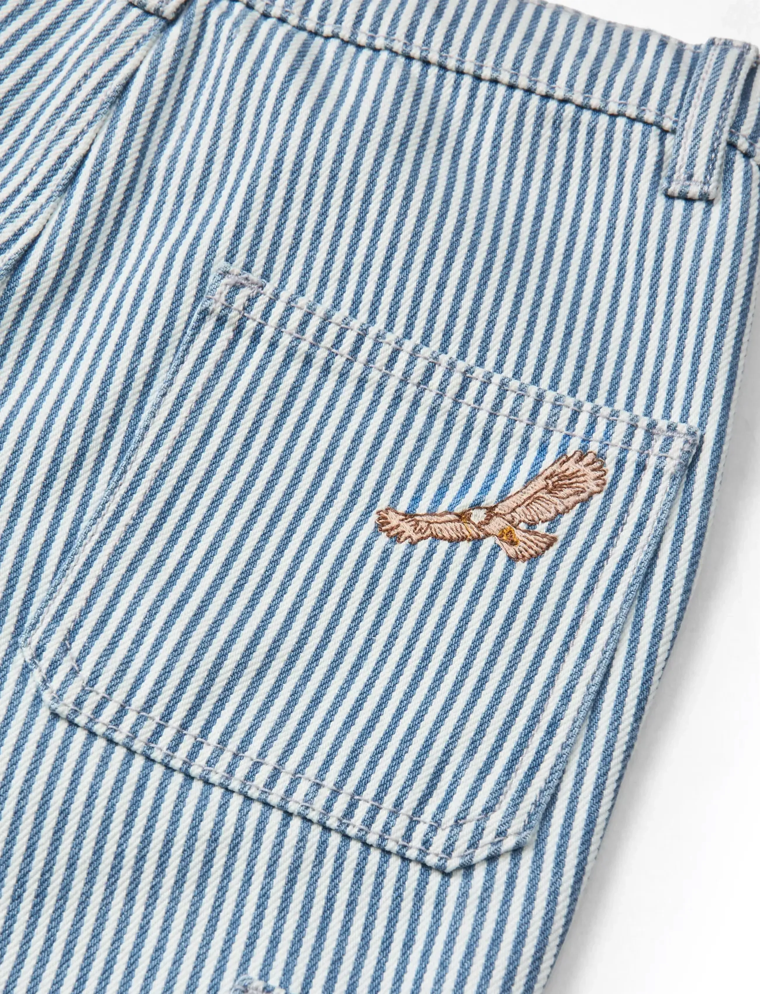 Copenhagen Colors - Y/D STRIPE TWILL CARGO PANTS W. ADJ. WAIST - cargobukser - denim blue stripe - 4