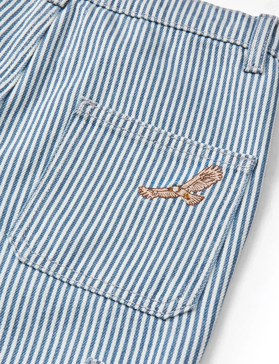 Copenhagen Colors - Y/D STRIPE TWILL CARGO PANTS W. ADJ. WAIST - cargohosen - denim blue stripe - 4