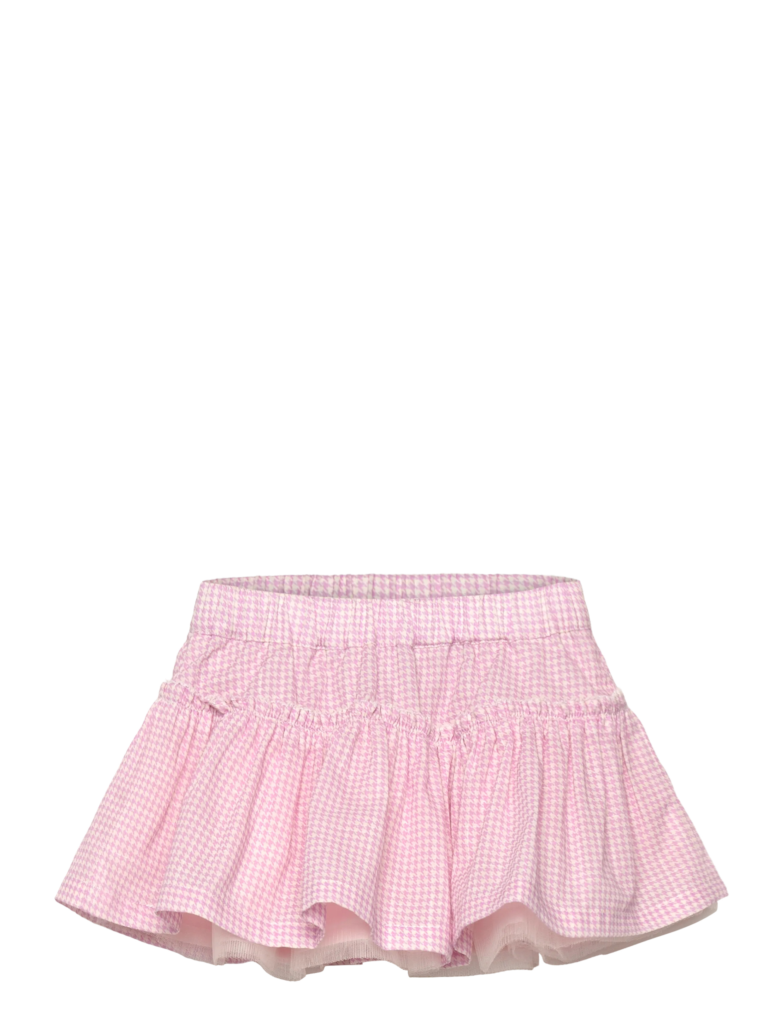 Copenhagen Colors Houndstooth Skirt W. Tulle, 110, Pink, Nederdele > Korte Nederdele, Børn