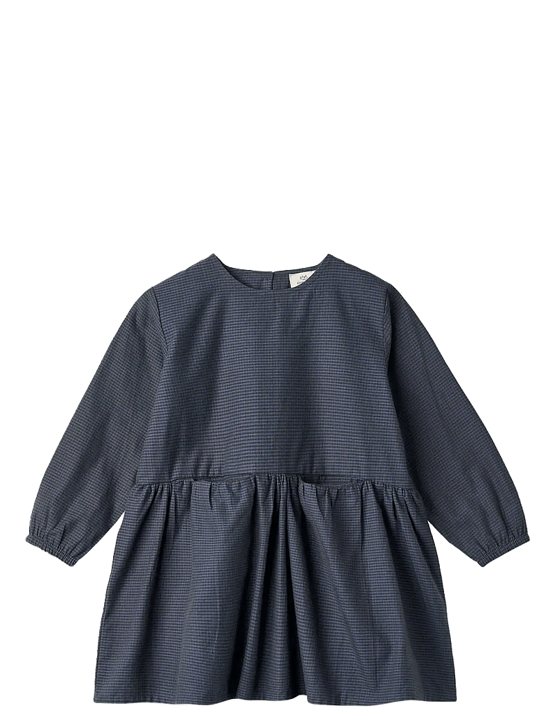 Copenhagen Colors - CHECKERED DRESS W. BACKSIDE BOW - langærmede hverdagskjoler - brown/blue check comb. - 1