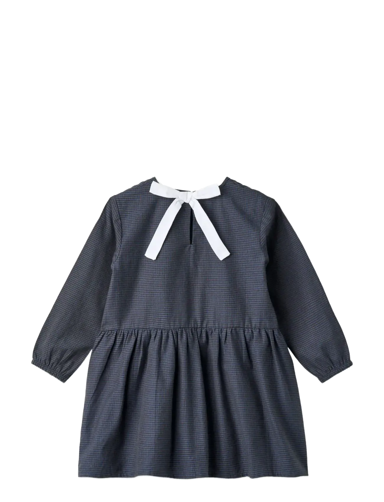 Copenhagen Colors - CHECKERED DRESS W. BACKSIDE BOW - robes décontractées à manches longues - brown/blue check comb. - 2
